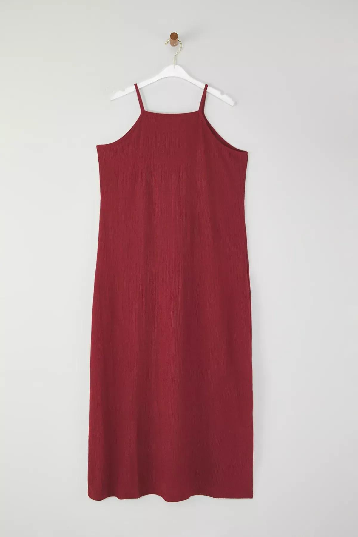 Burgundy Halter Neck Maxi Dress, Burgundy, large image number 4