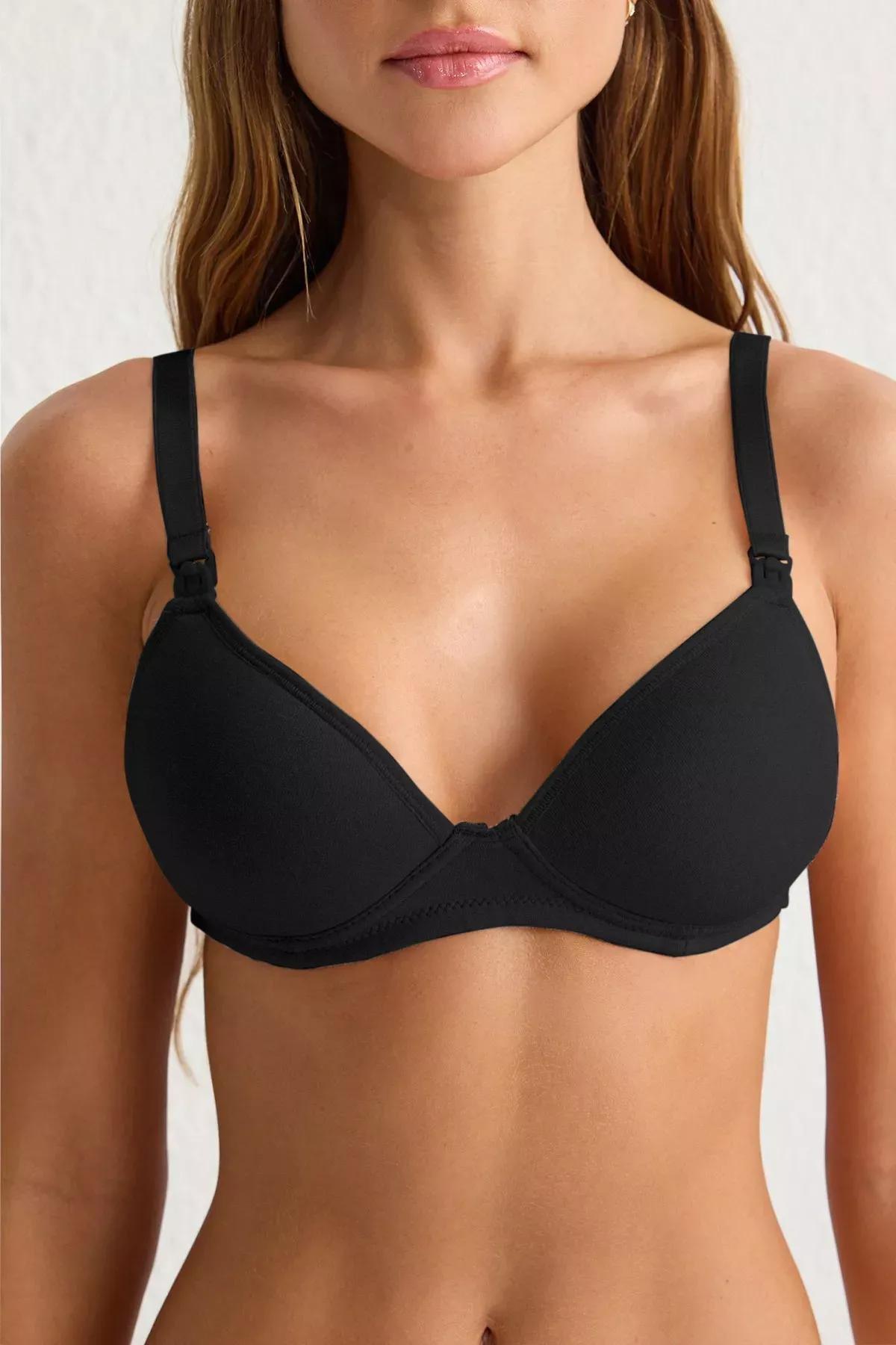 Black Breastfeeding Underwire Bra, , large image number 3