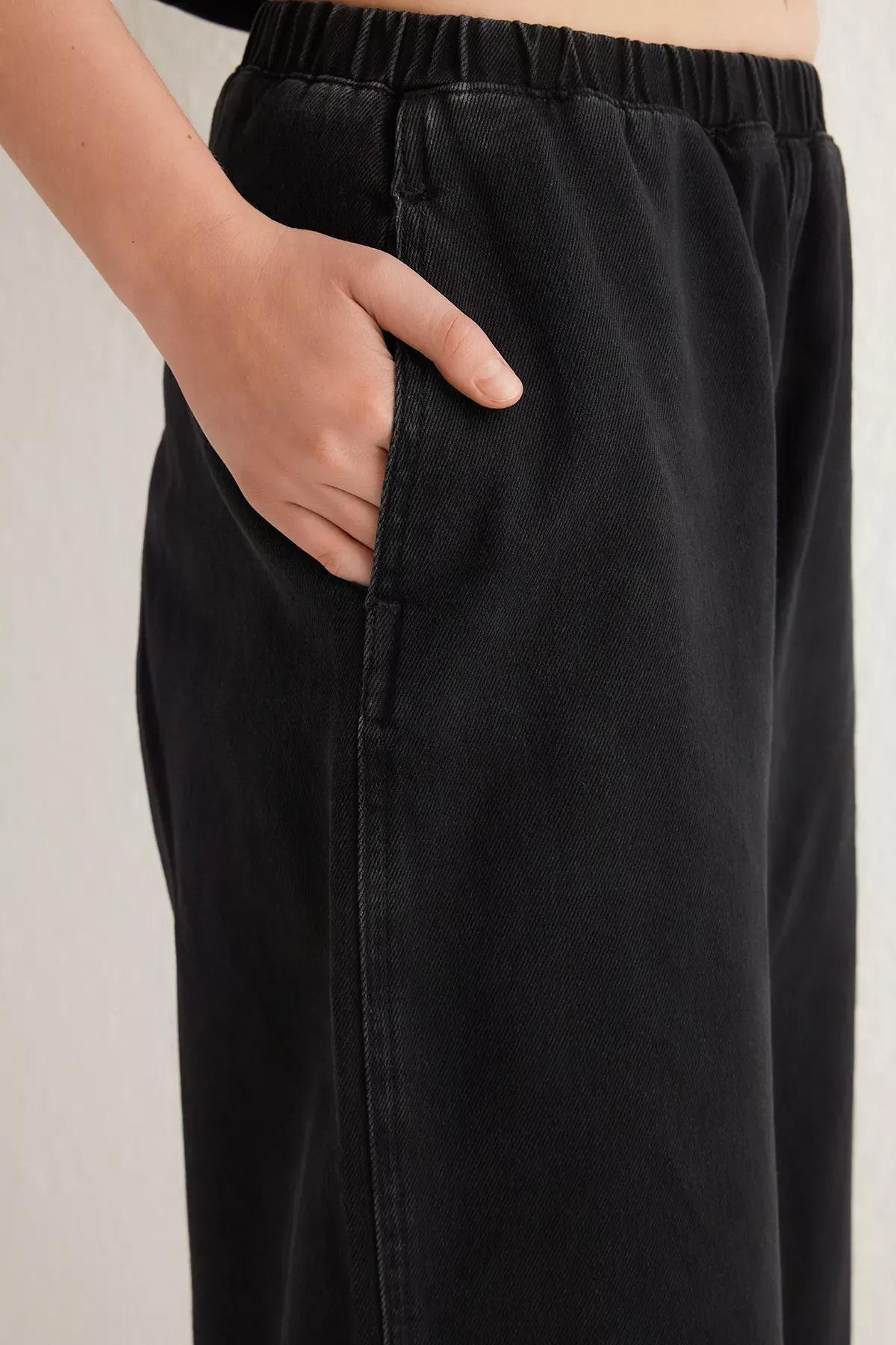 Black Palazzo Wide Leg Jeans, , large image number 3