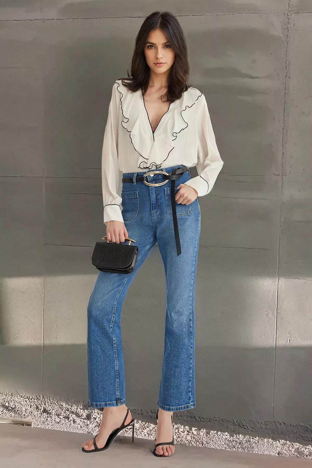 Blue Iron Pocket Flare Jeans, , medium