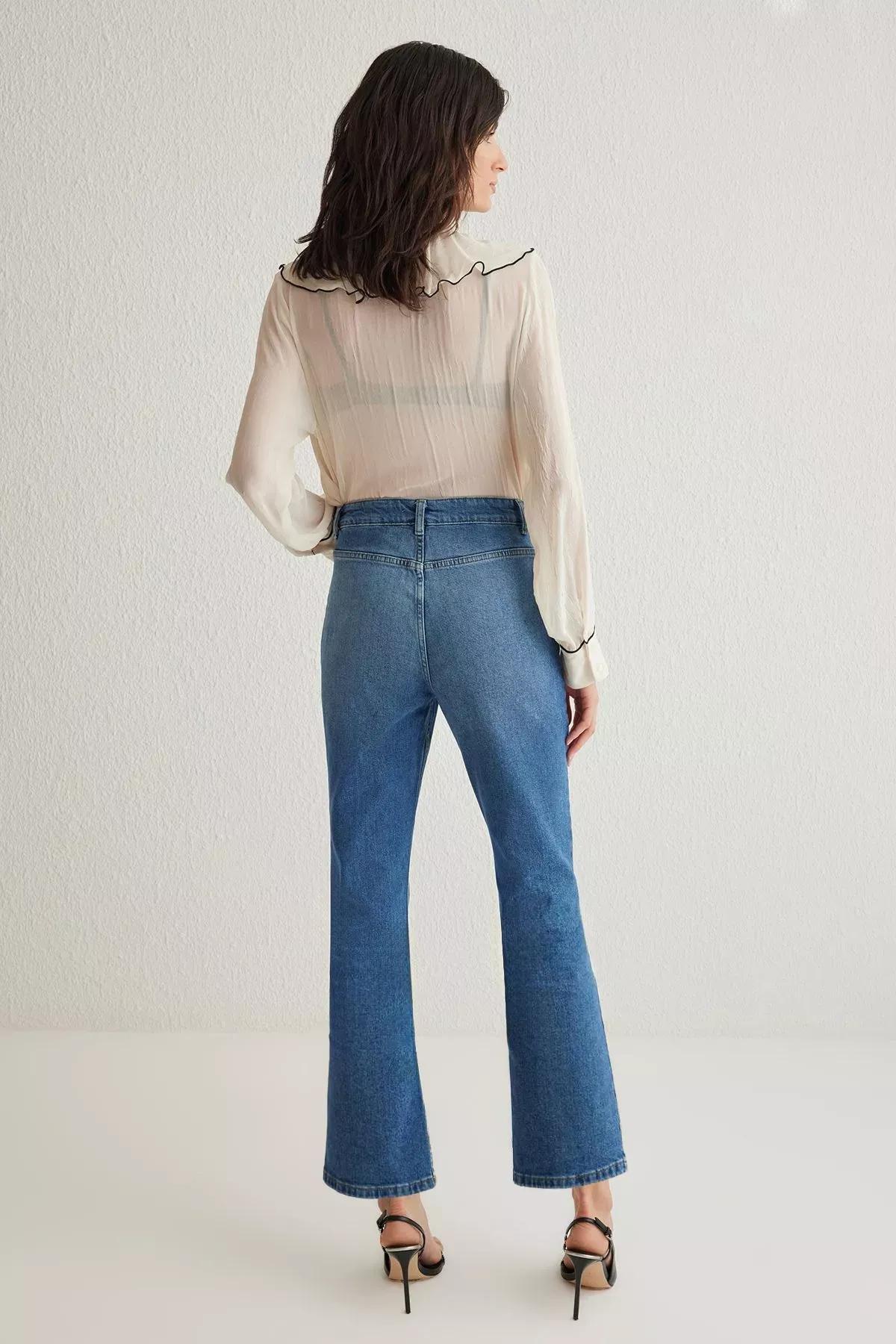 Blue Iron Pocket Flare Jeans, Blue, large image number 3