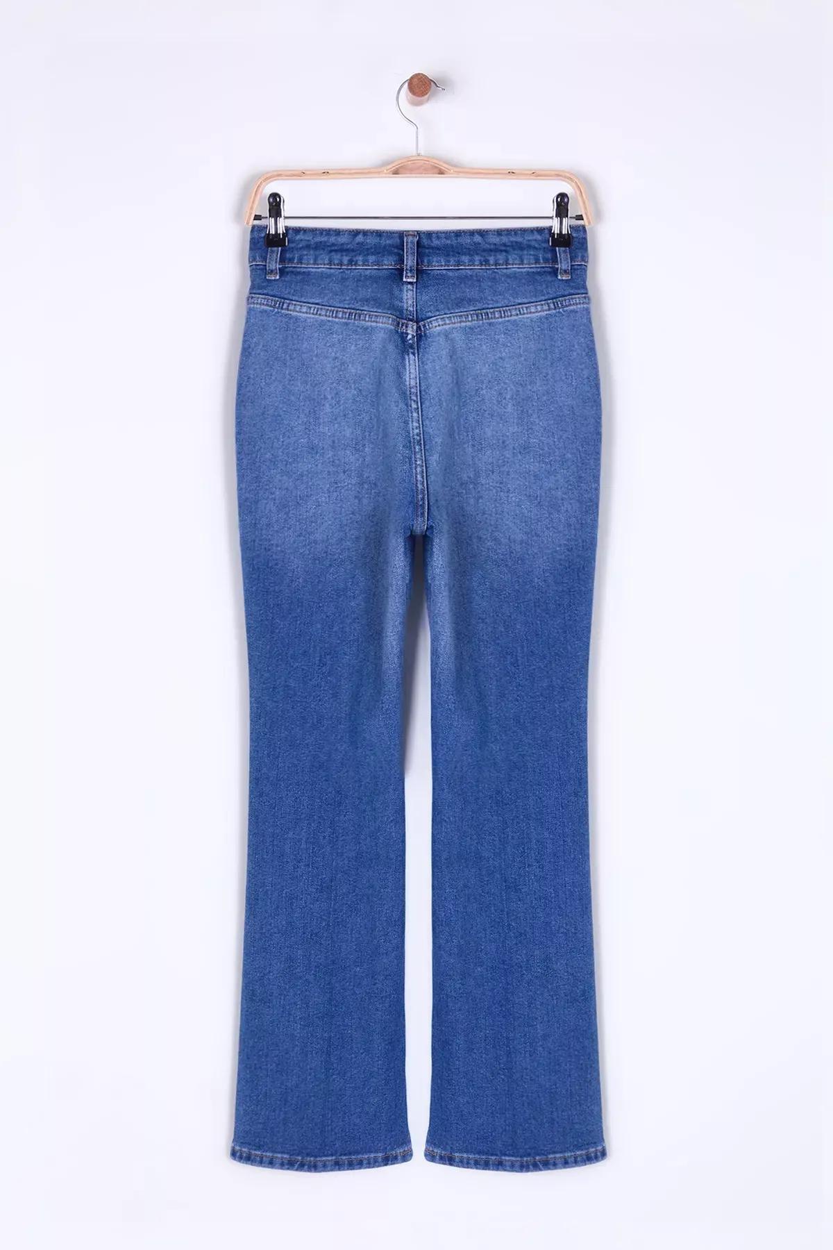 Blue Iron Pocket Flare Jeans, Blue, large image number 7