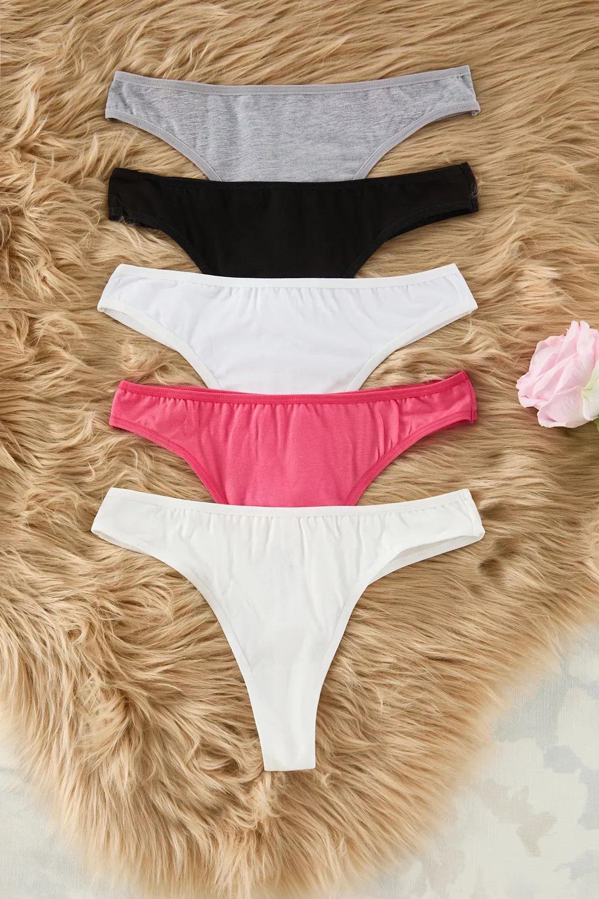 Multicolour Thong Panties,set of 3, , large image number 0