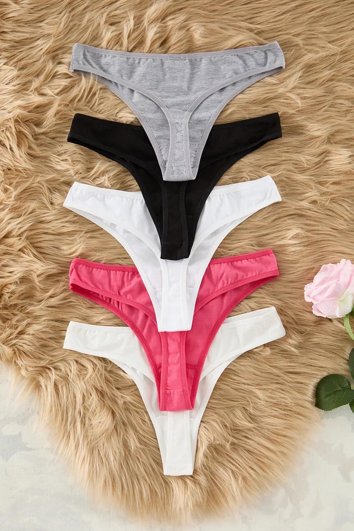 Multicolour Thong Panties,set of 3, , large image number 1