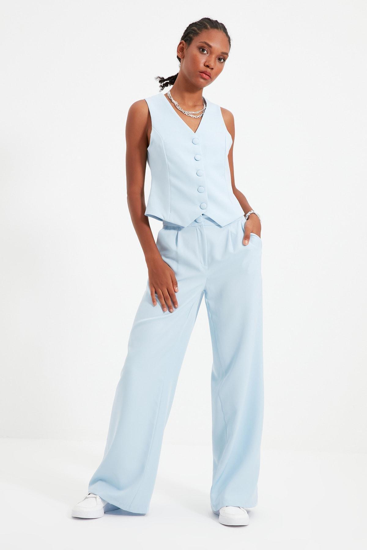 Blue Wide Leg Pants, Dark blue, large image number 2
