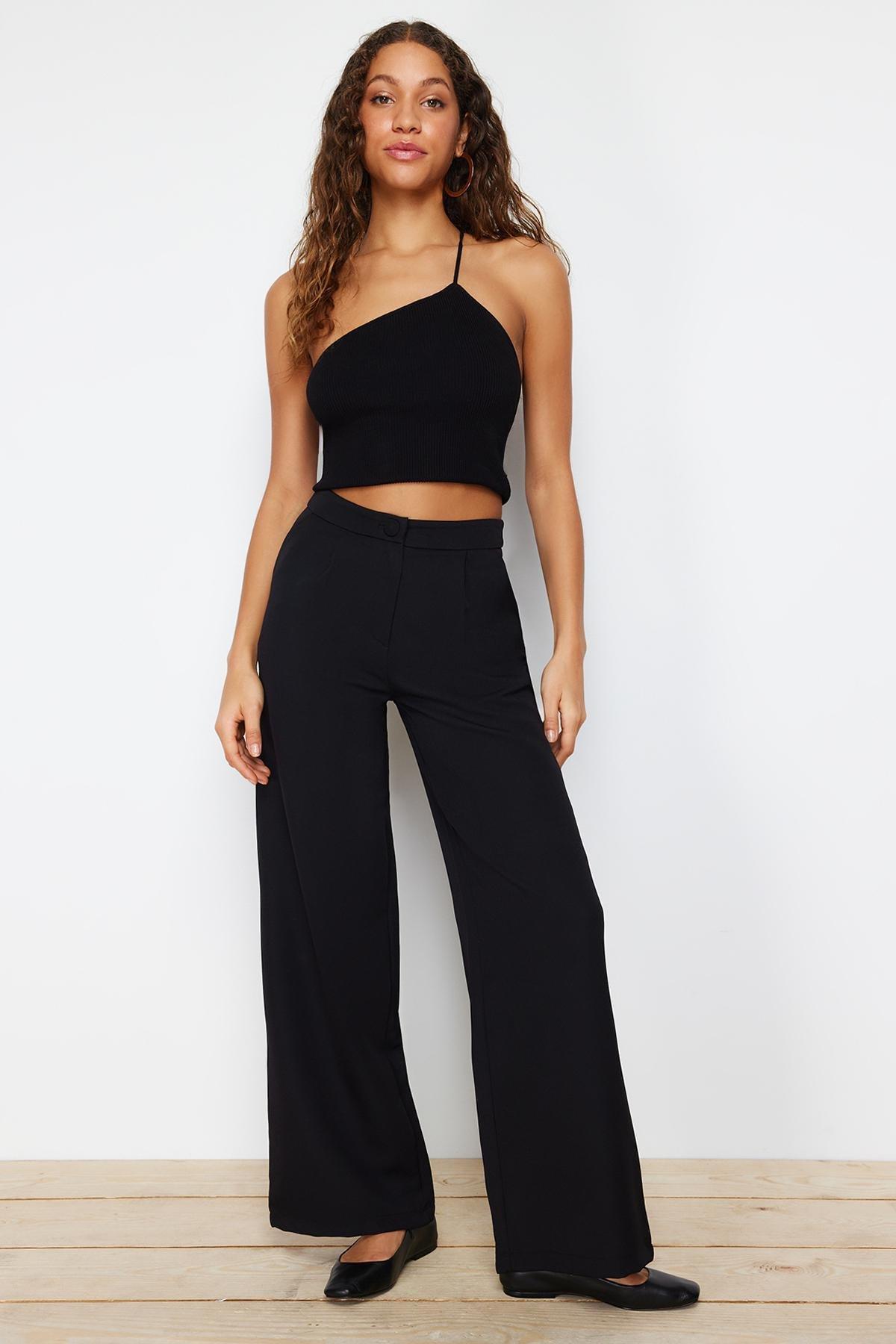 Trendyol - Black Wide Leg High Waist Pants