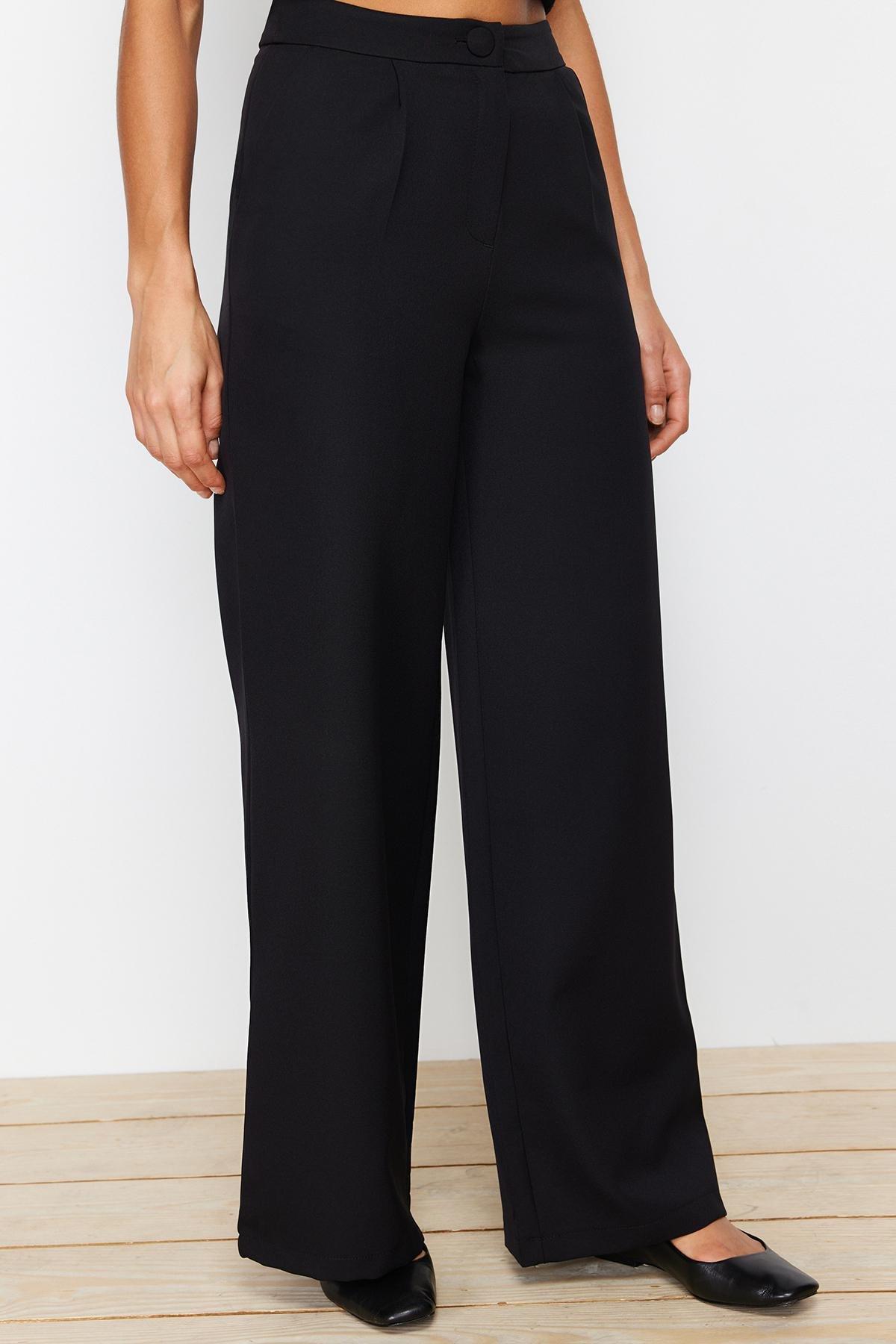 Trendyol - Black Wide Leg High Waist Pants