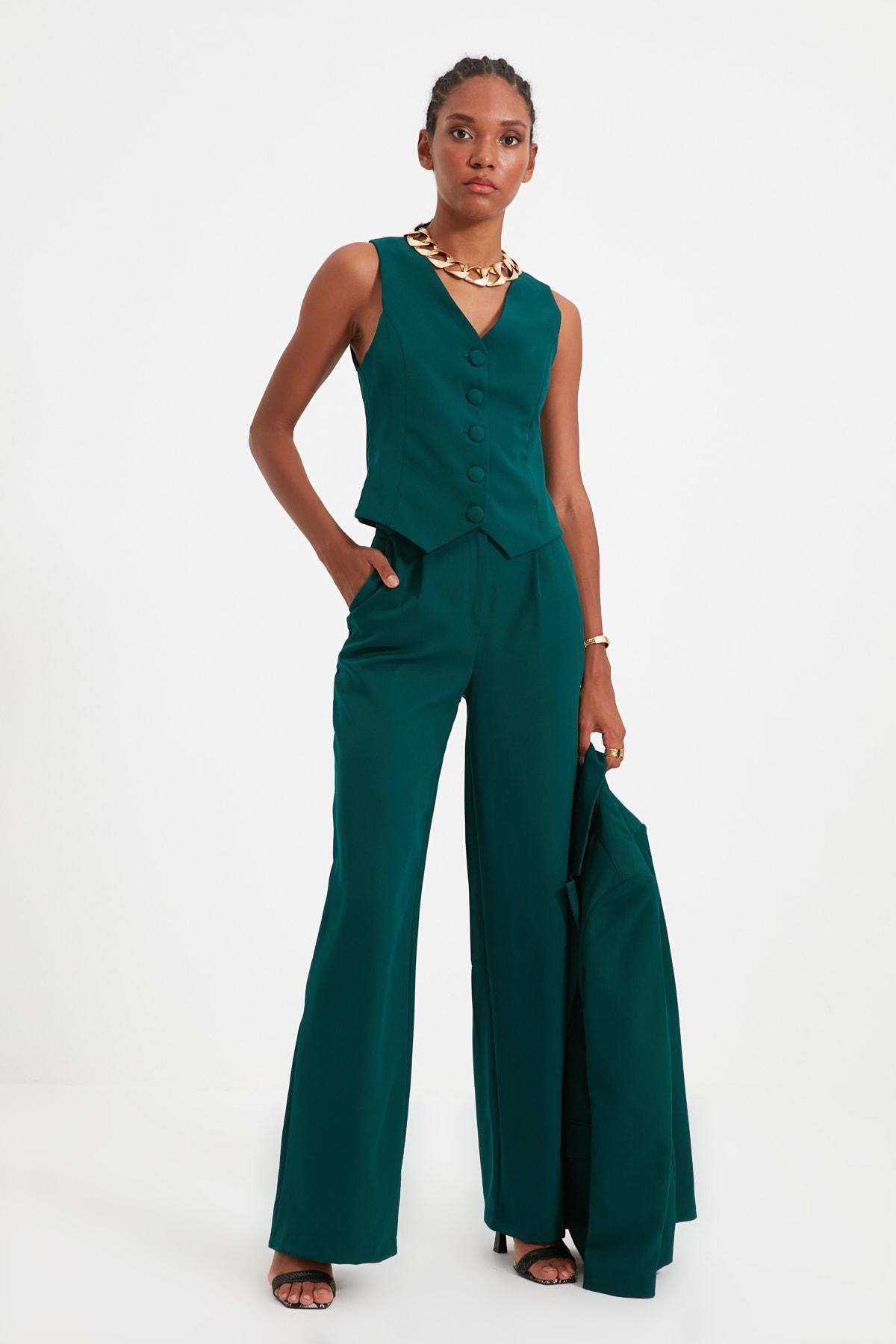 Green Wide Leg Pants, , large image number 2