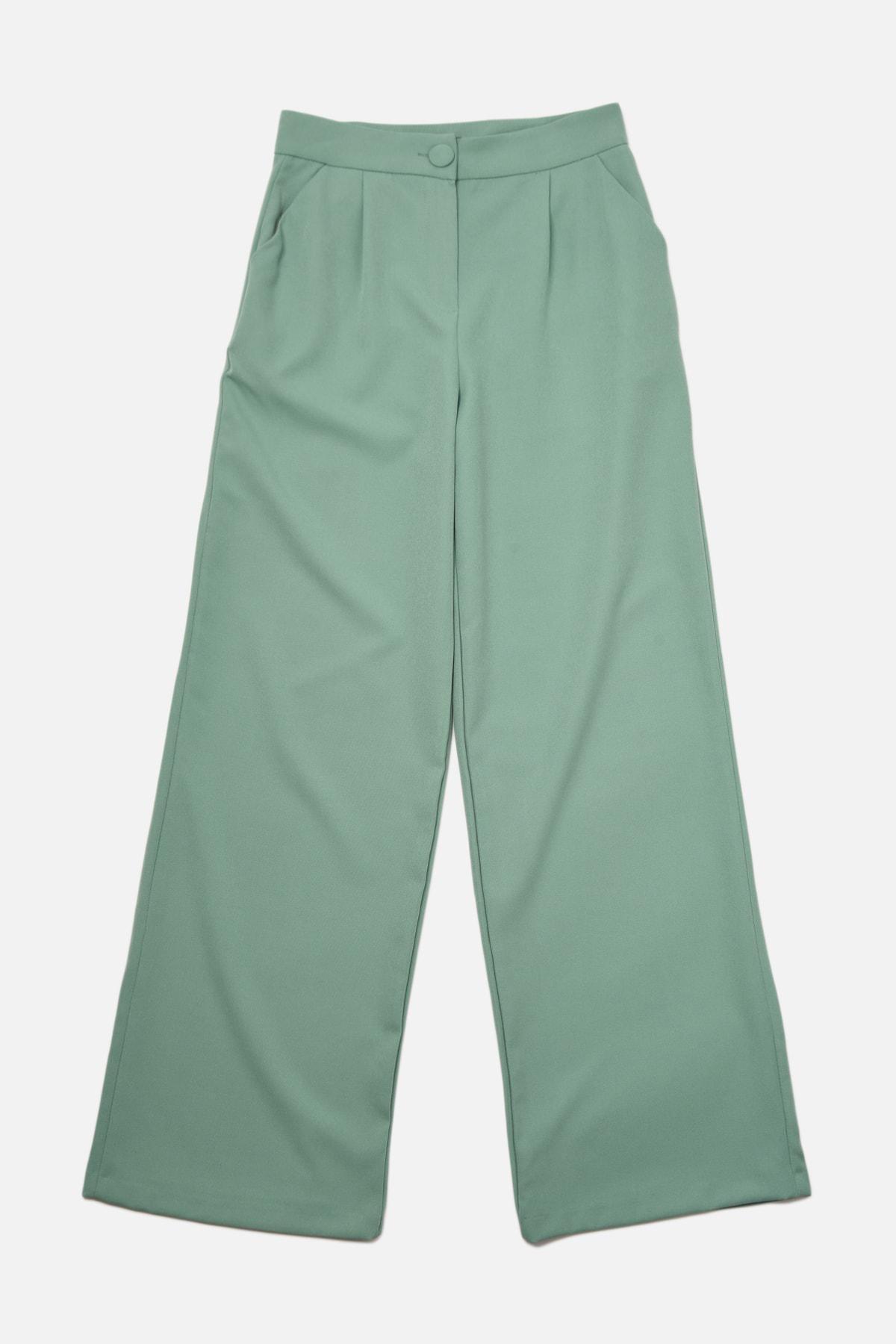 بنطال بقصة ساق عريضة، أخضر, Green, large image number 11