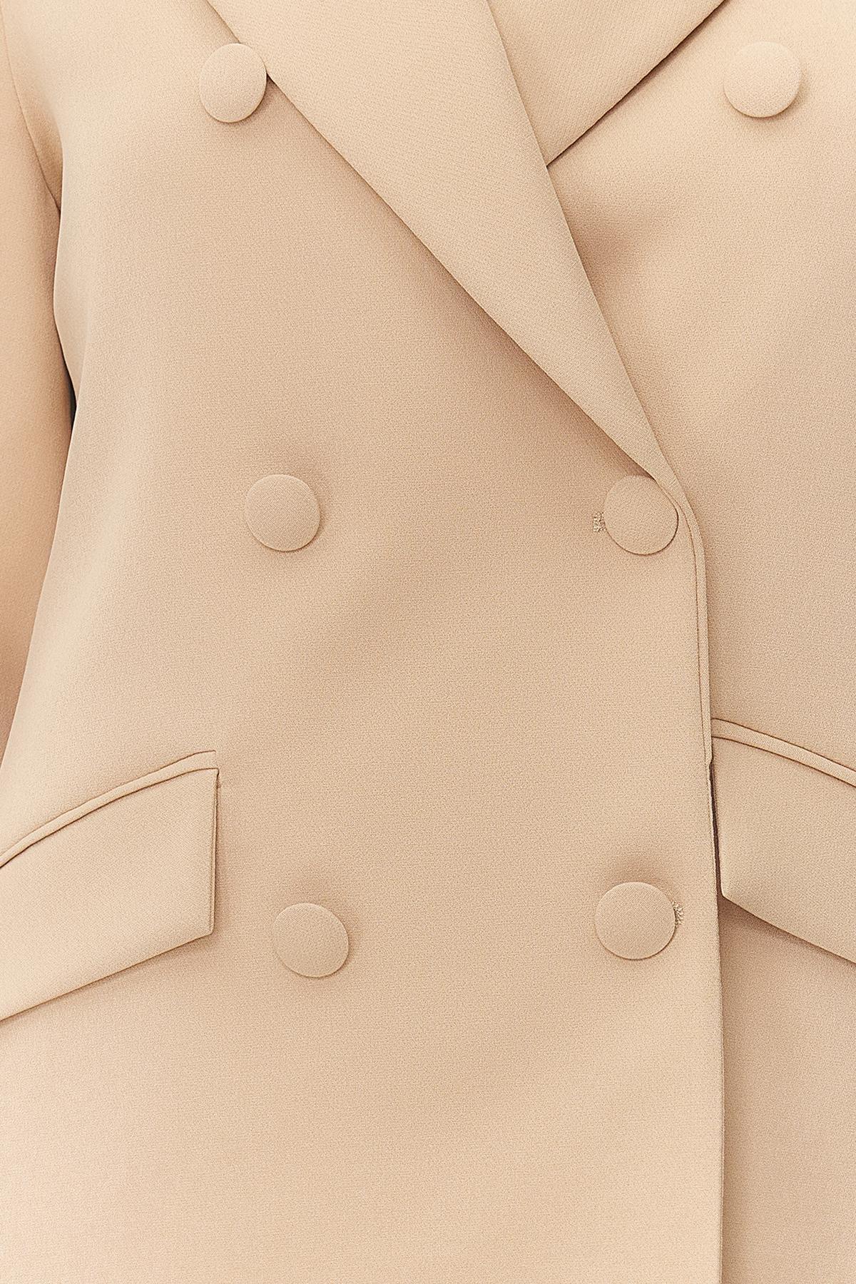 Brown Lined Double Breasted Blazer, , large image number 3