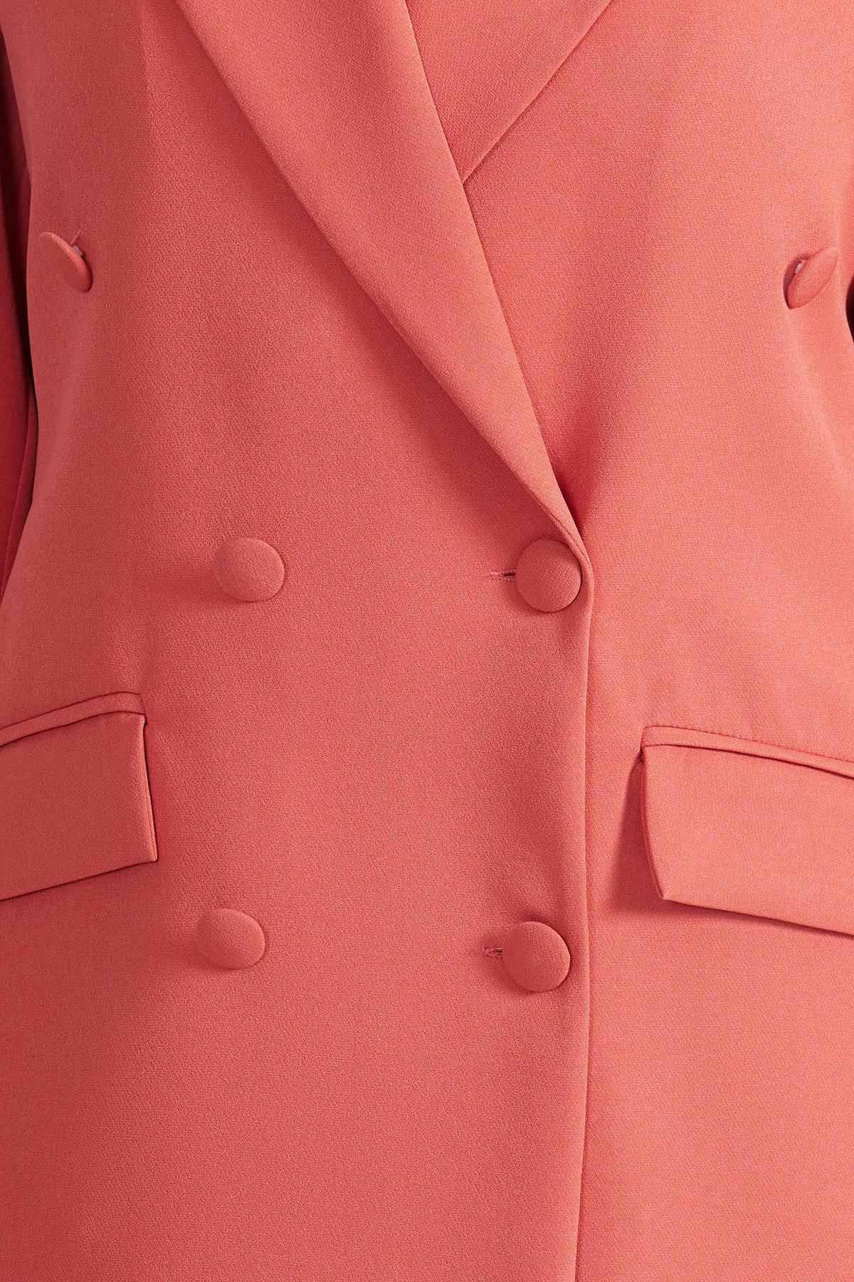 Pink Lined Double Breasted Blazer, , large image number 3