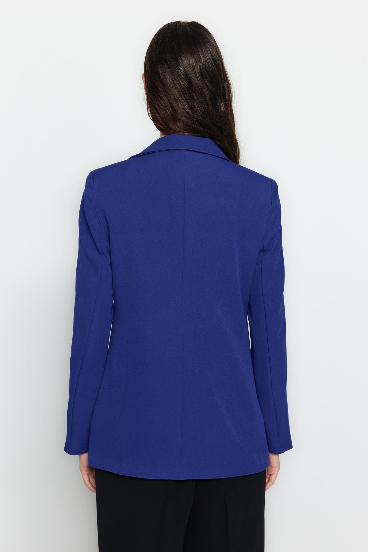 Blue Regular Blazer, Sax, large image number 9