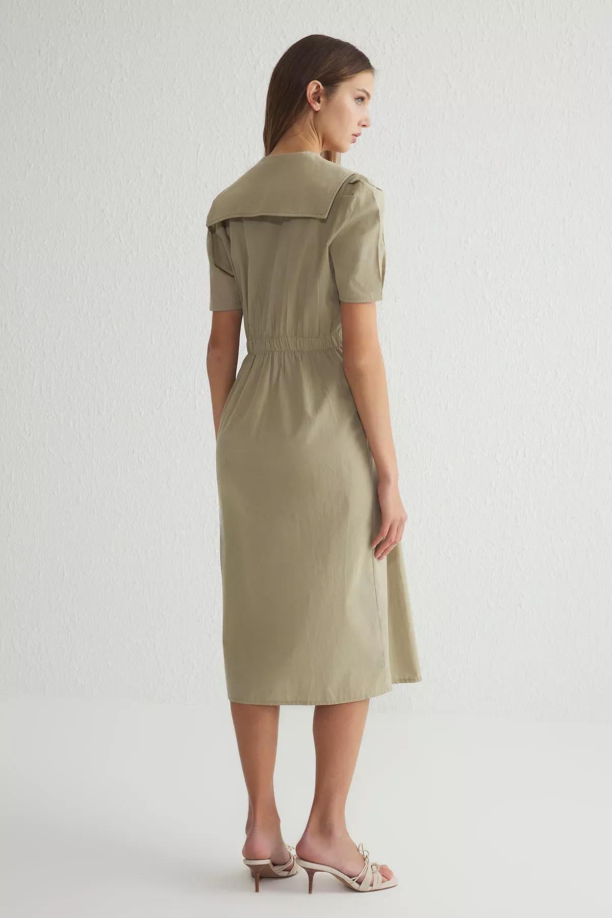 Mint Detailed Poplin Woven Dress, Mint, large image number 4