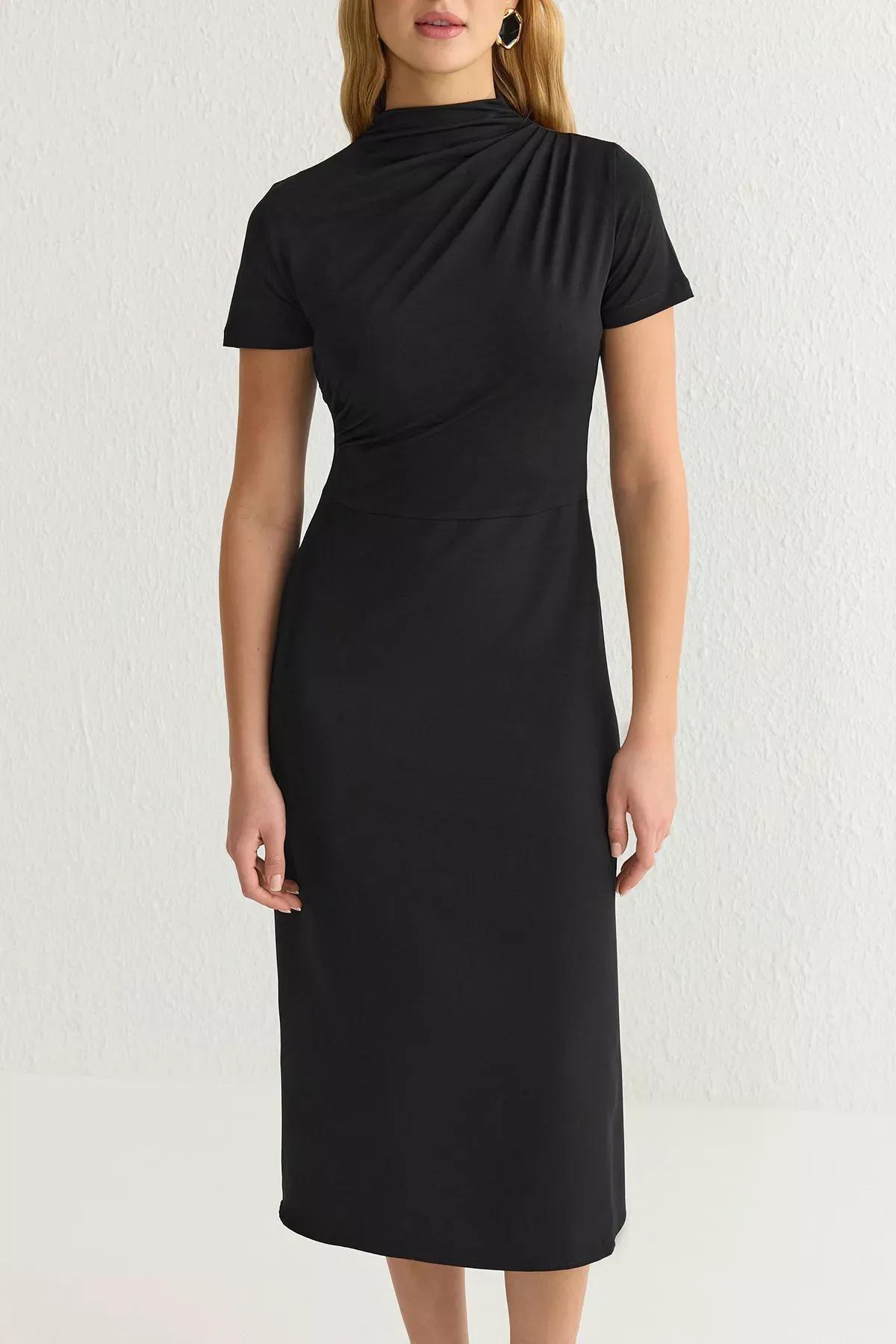 Black Knitted Midi Dress, , large image number 2