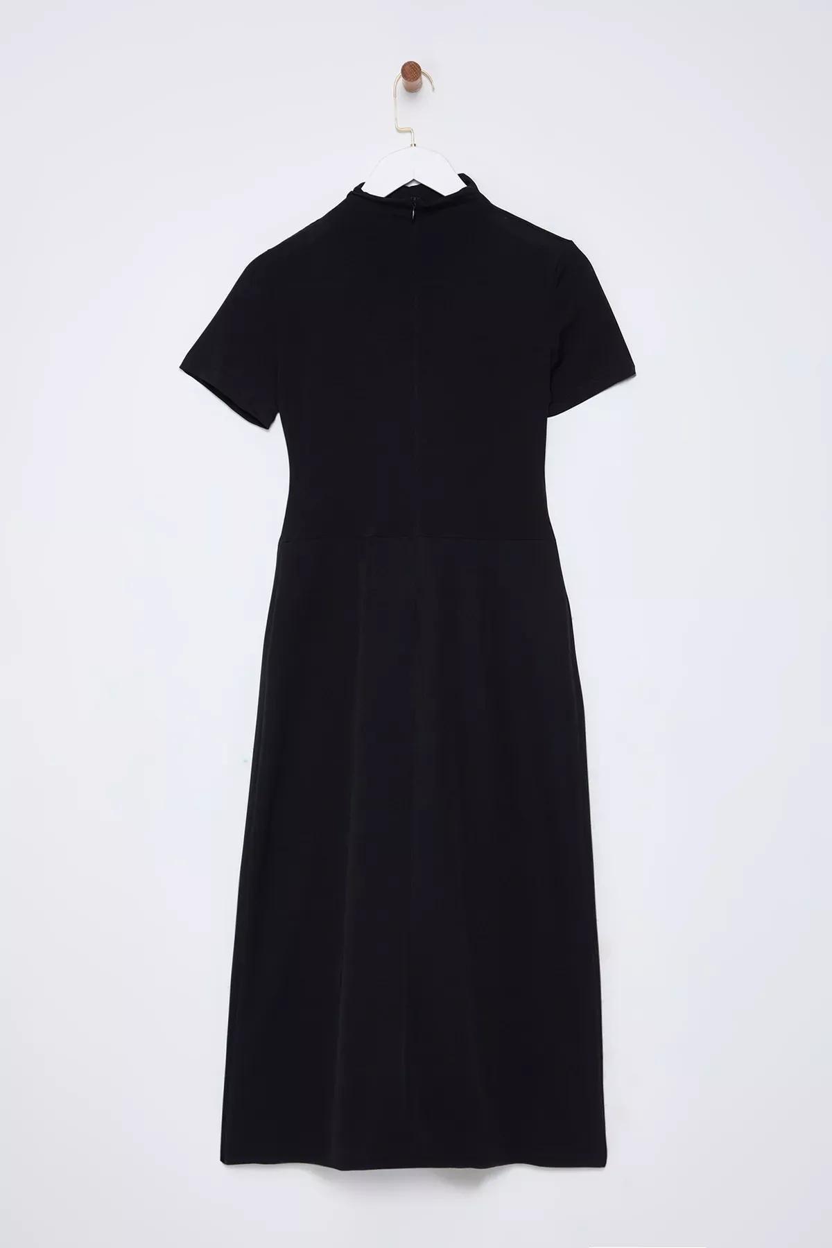 Black Knitted Midi Dress, , large image number 6