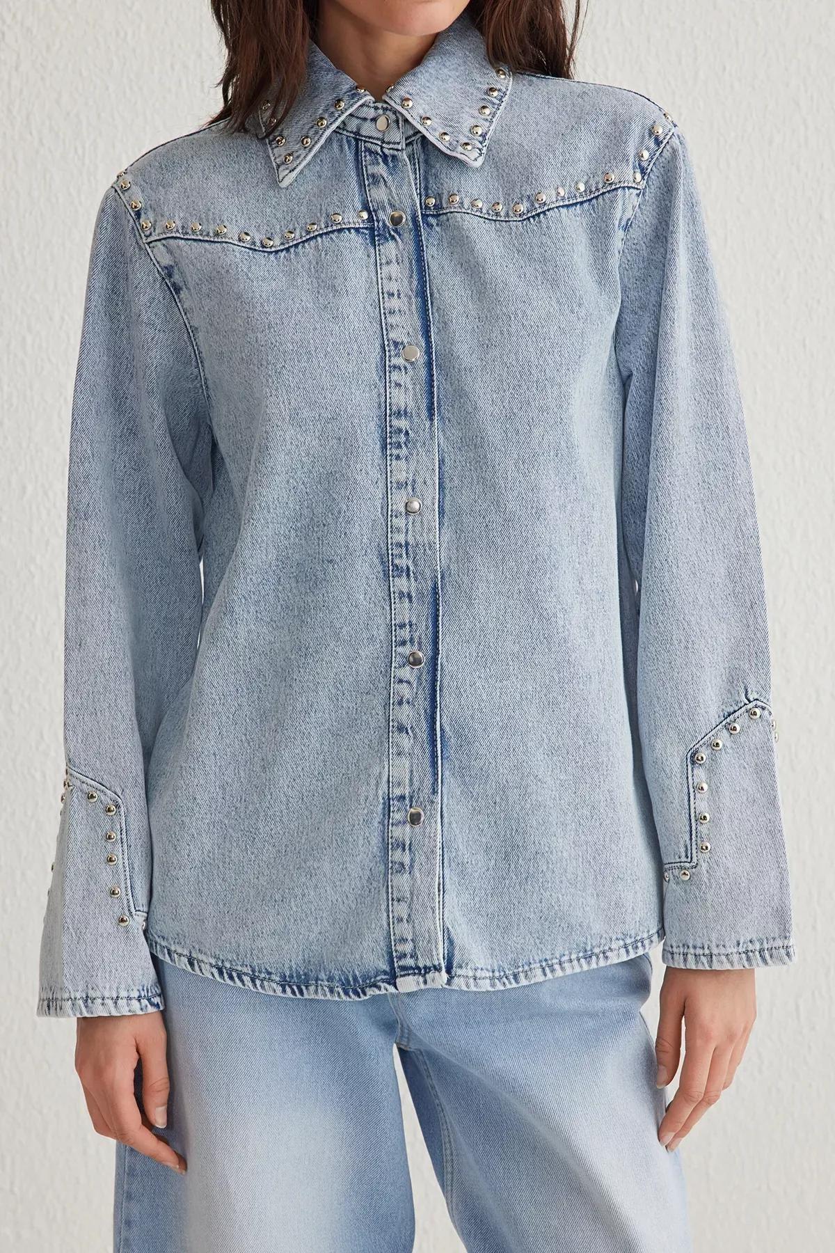 Blue Oversize Denim Jacket, , large image number 2