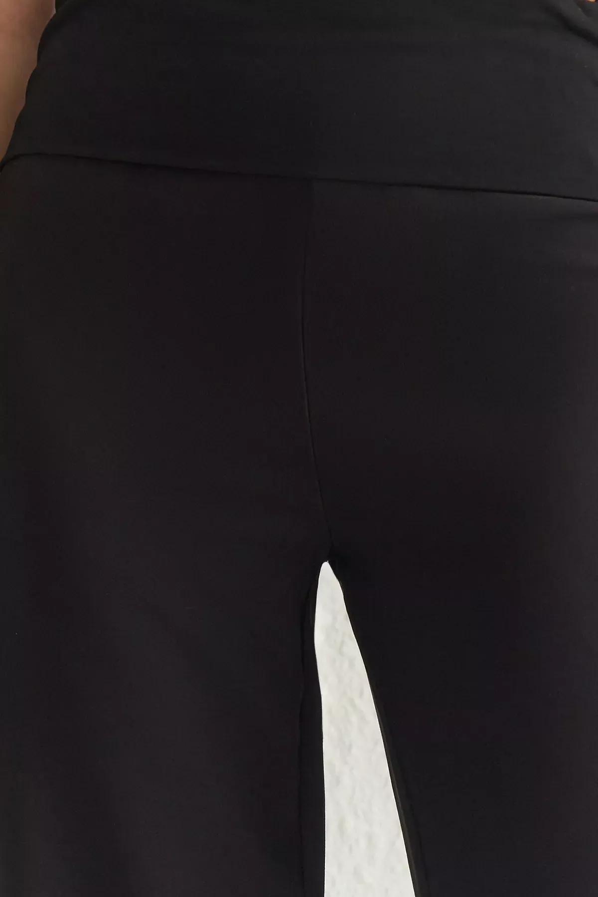 Black Wide Leg Woven Trousers, , large image number 3