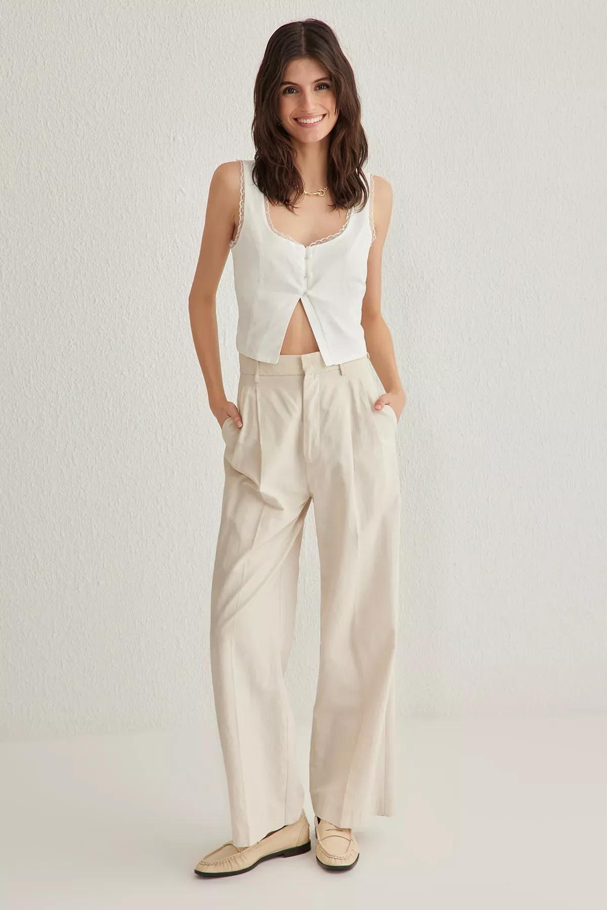 White Square Neck Sling Blouse, , large image number 1