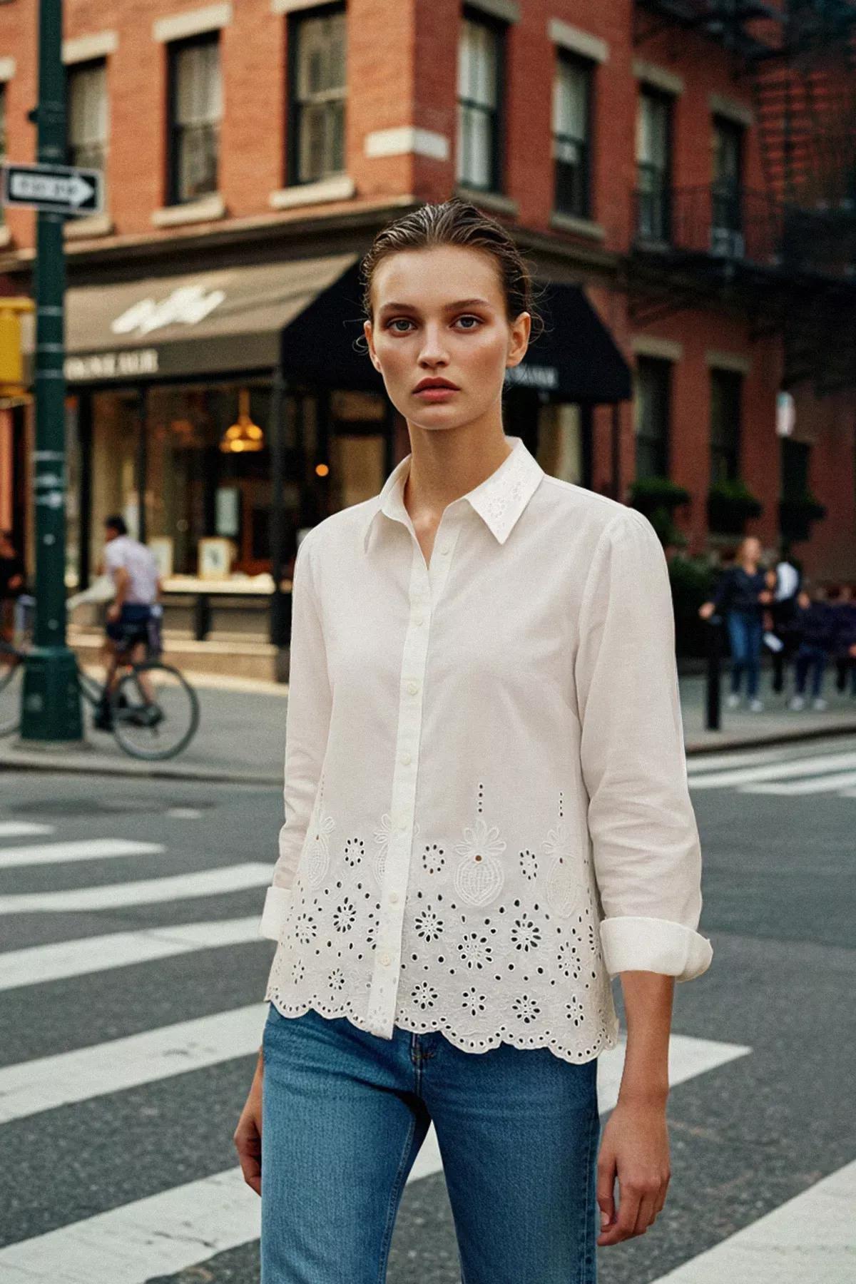 White Collar Regular Fit Woven Shirt, White, large image number 1