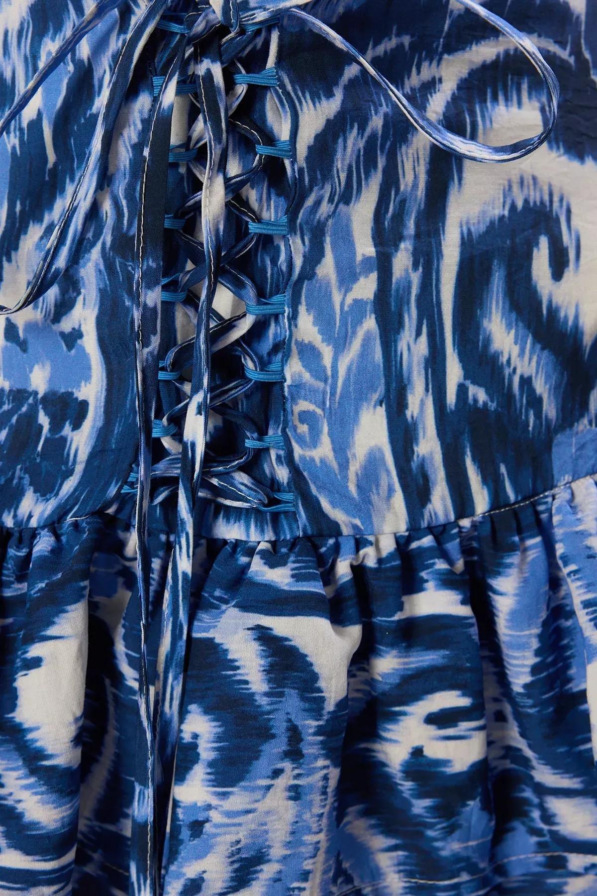 Multicolor Patterned Corset Detail Skirt, C101_7382, large image number 3