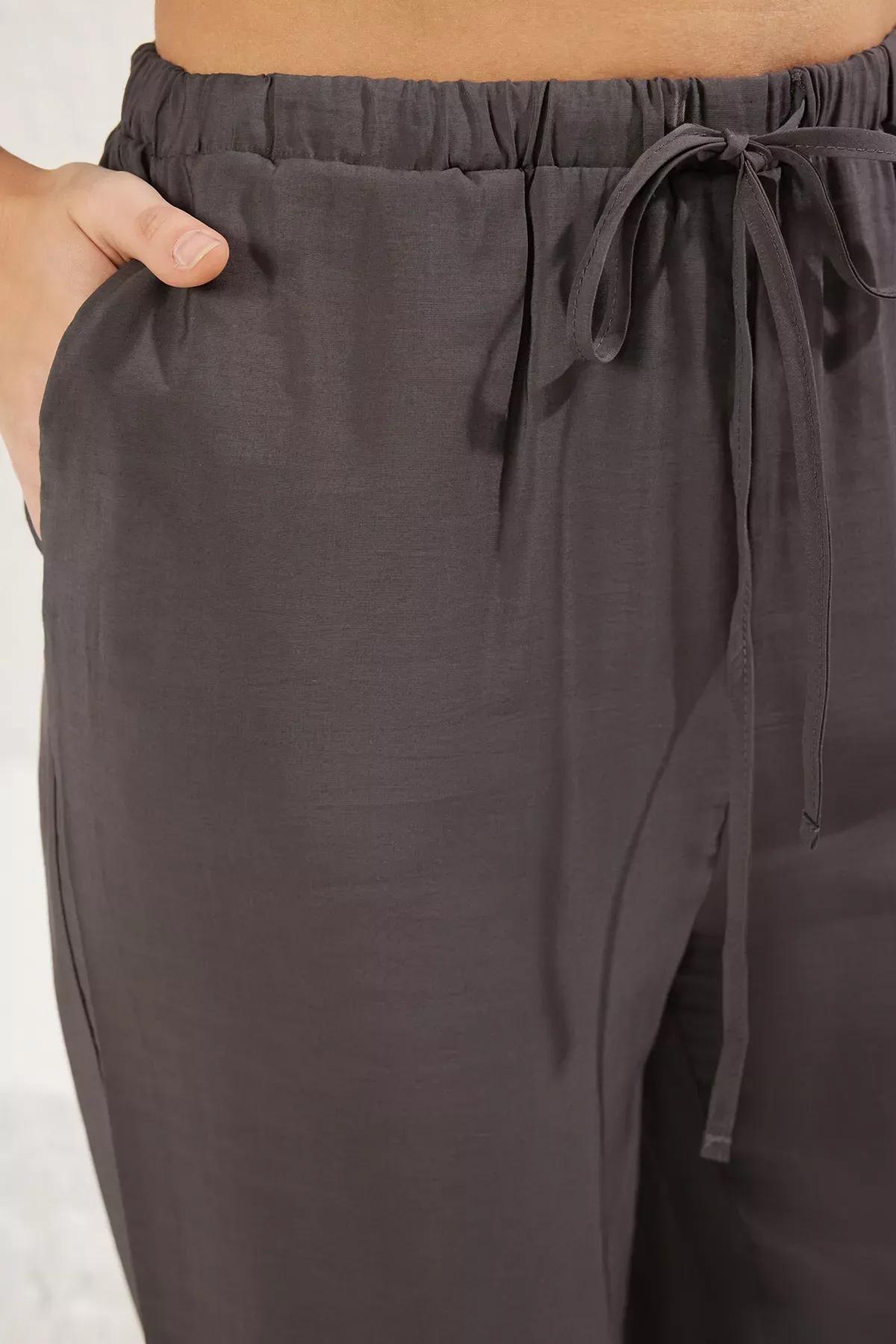 Grey Wide Leg Trousers, , large image number 3