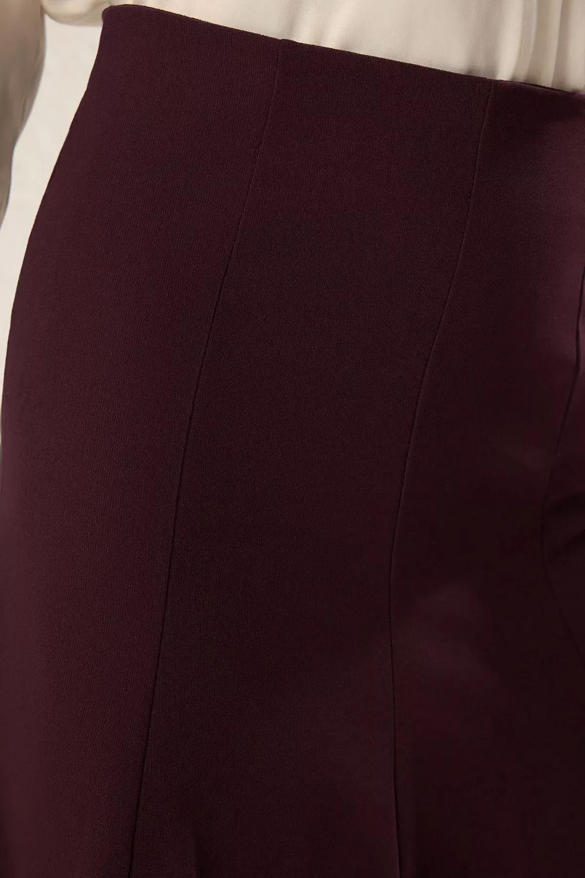 Burgundy Ribbed Mini Skirt, , large image number 3