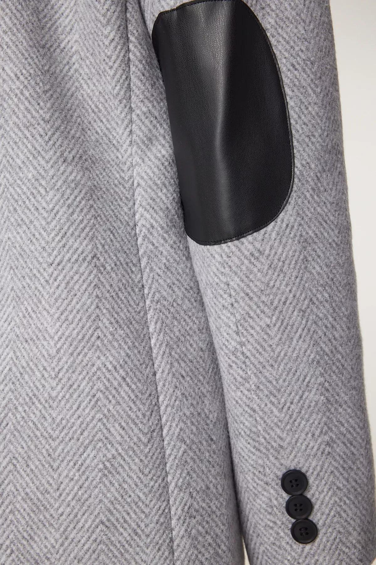 Gray Plain Oversized Blazer FN03405, C101_1653, large image number 6