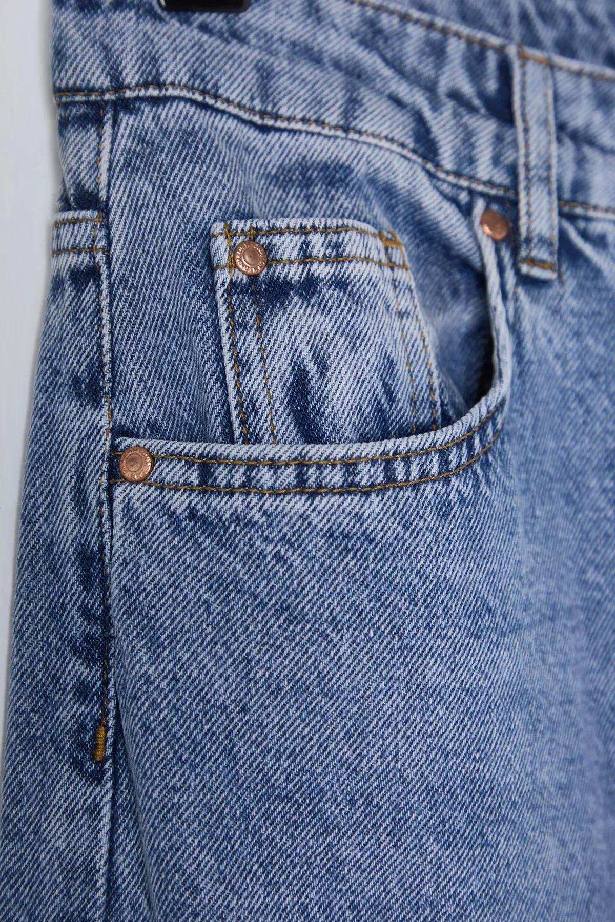 Blue Bow Wide Leg Jeans, Blue, large image number 6