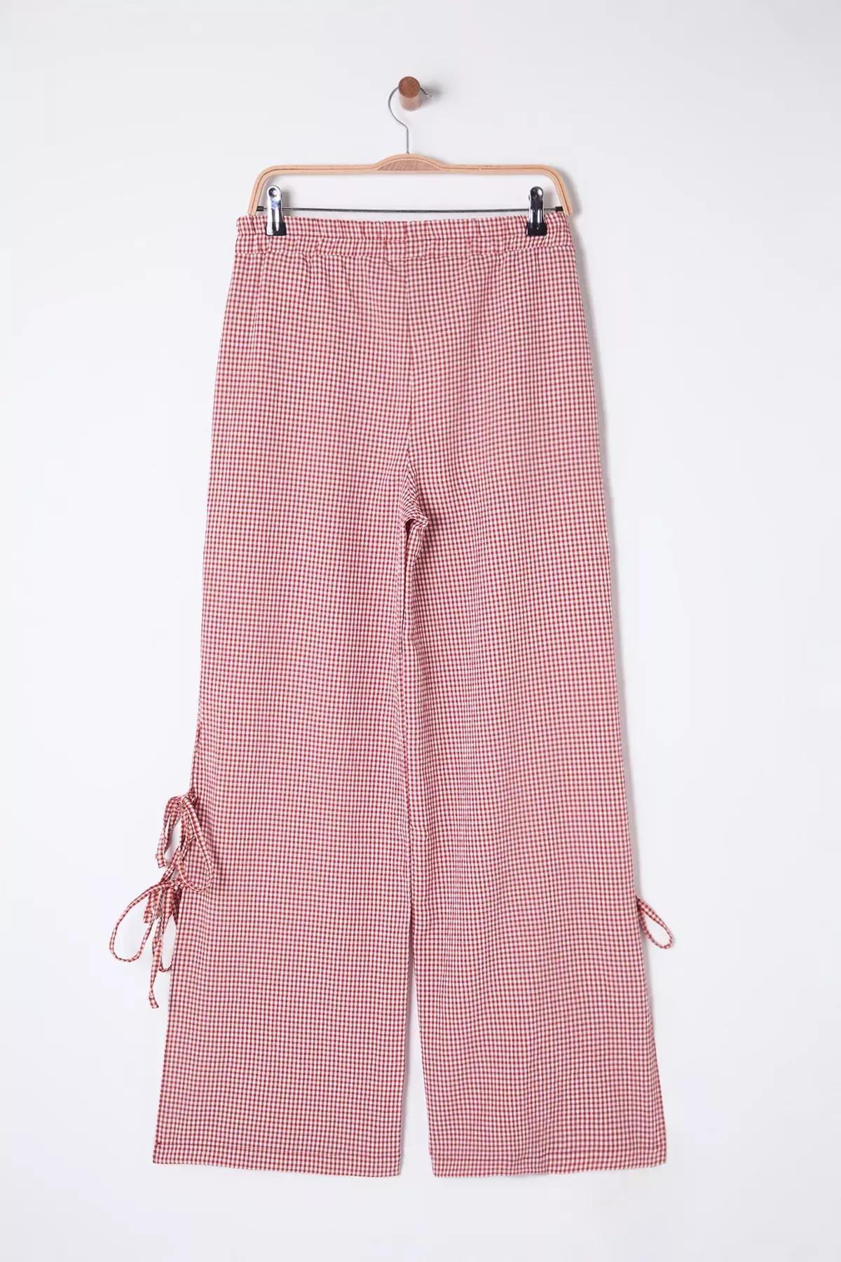 Red Gingham Wide Leg Trousers, C101_1478, large image number 7