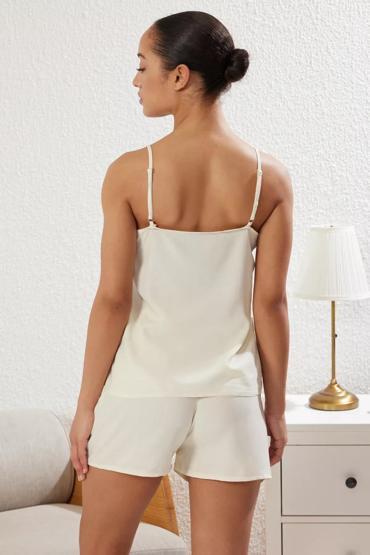 Beige Pajama Set with Shorts, , large image number 4