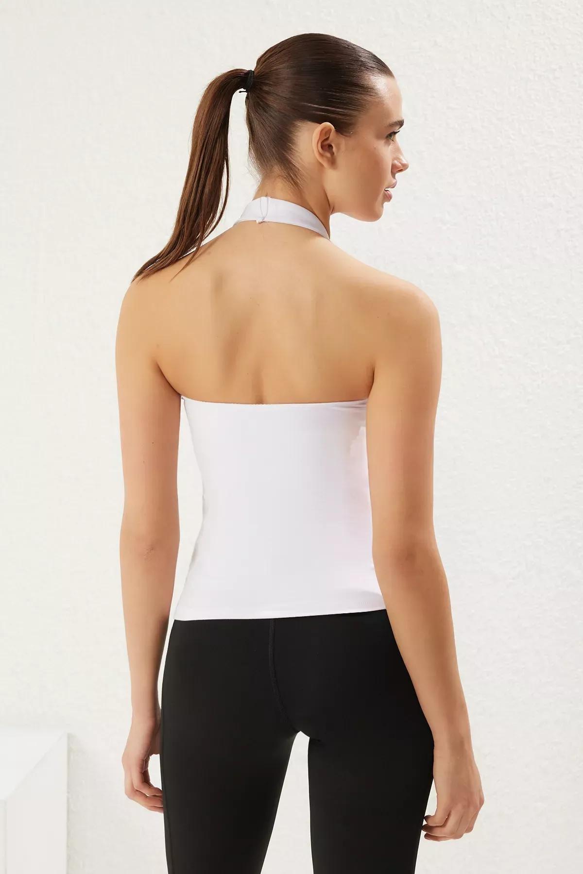 White Brushed Knit Sports Top, , large image number 3