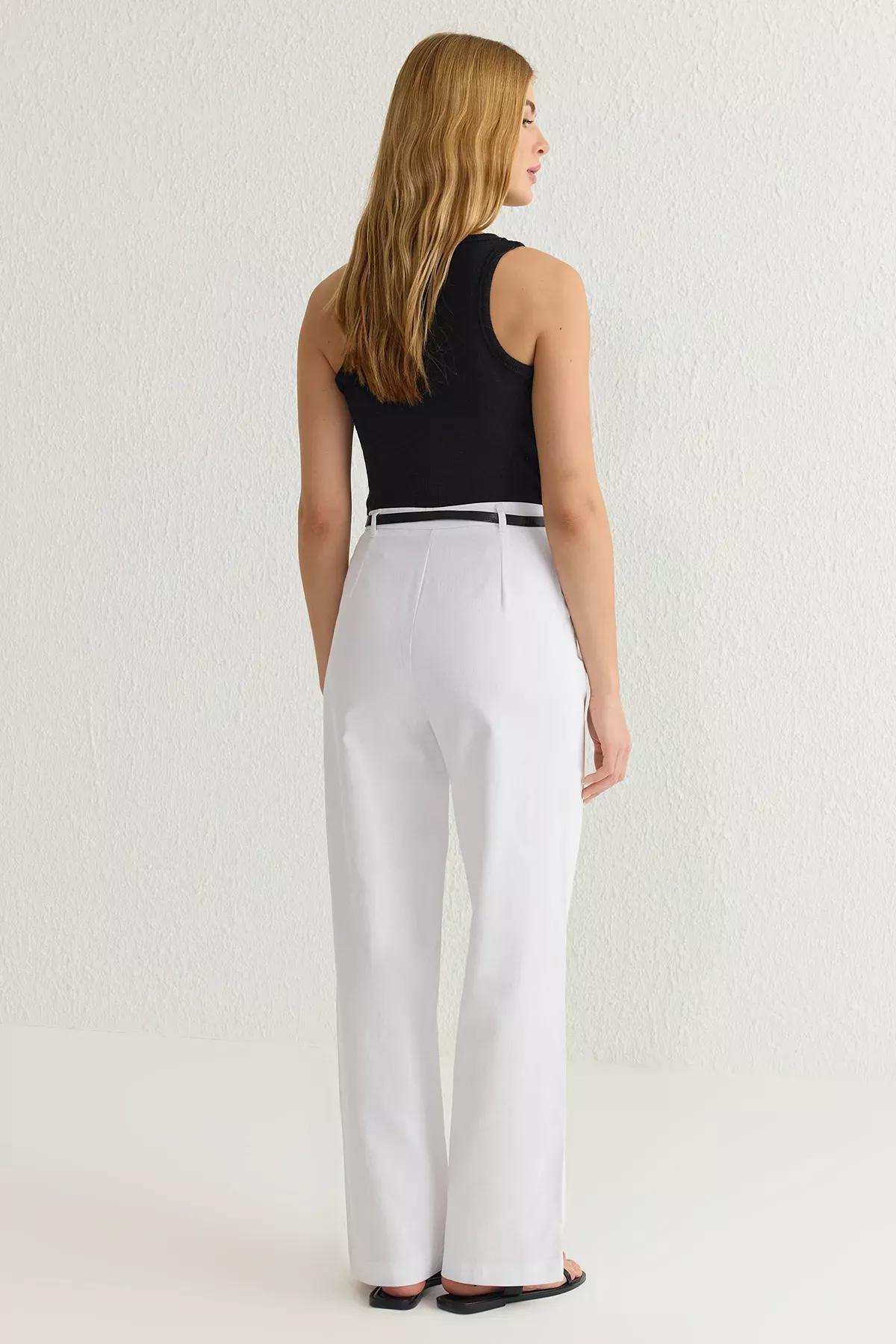 White Belted Trousers, , large image number 4