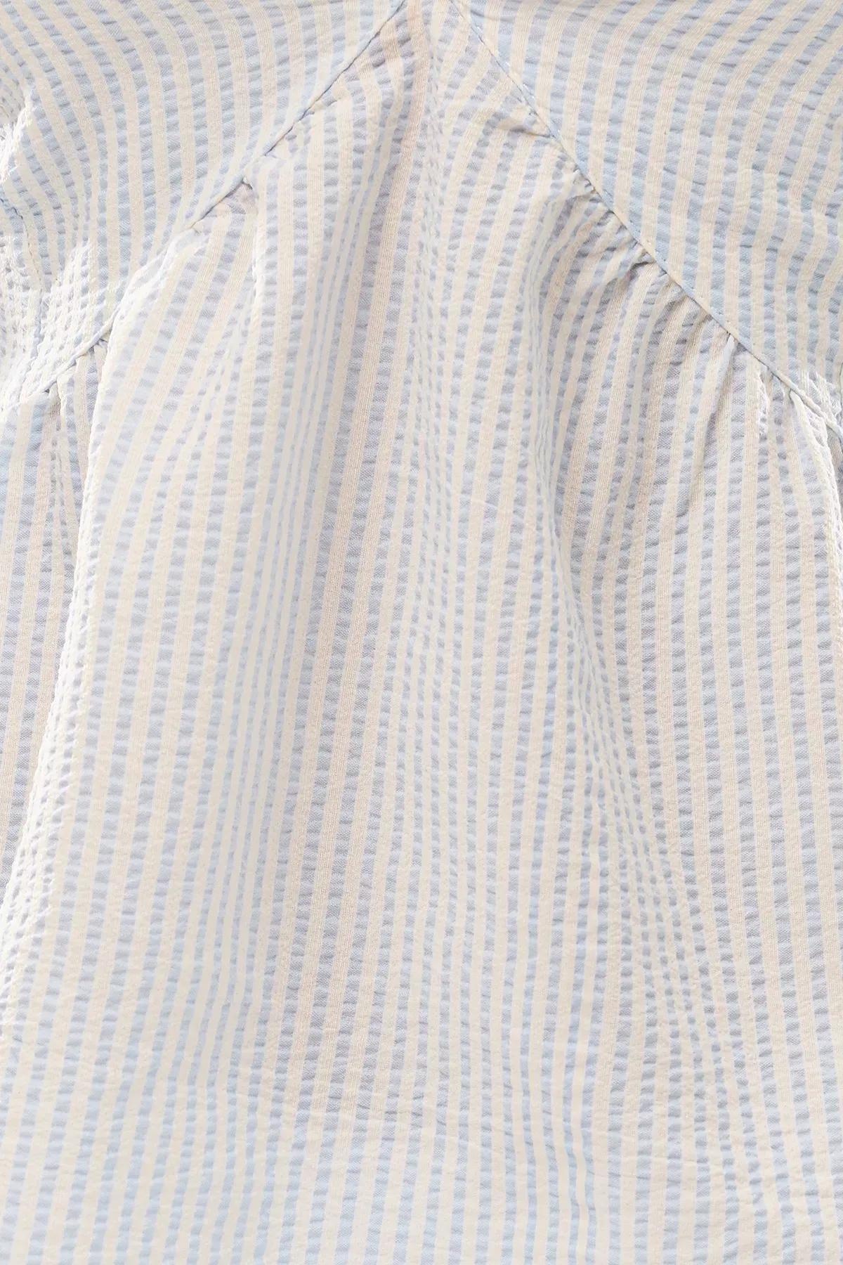 Light Blue Striped Seersucker Blouse, LIGHT BLUE, large image number 2