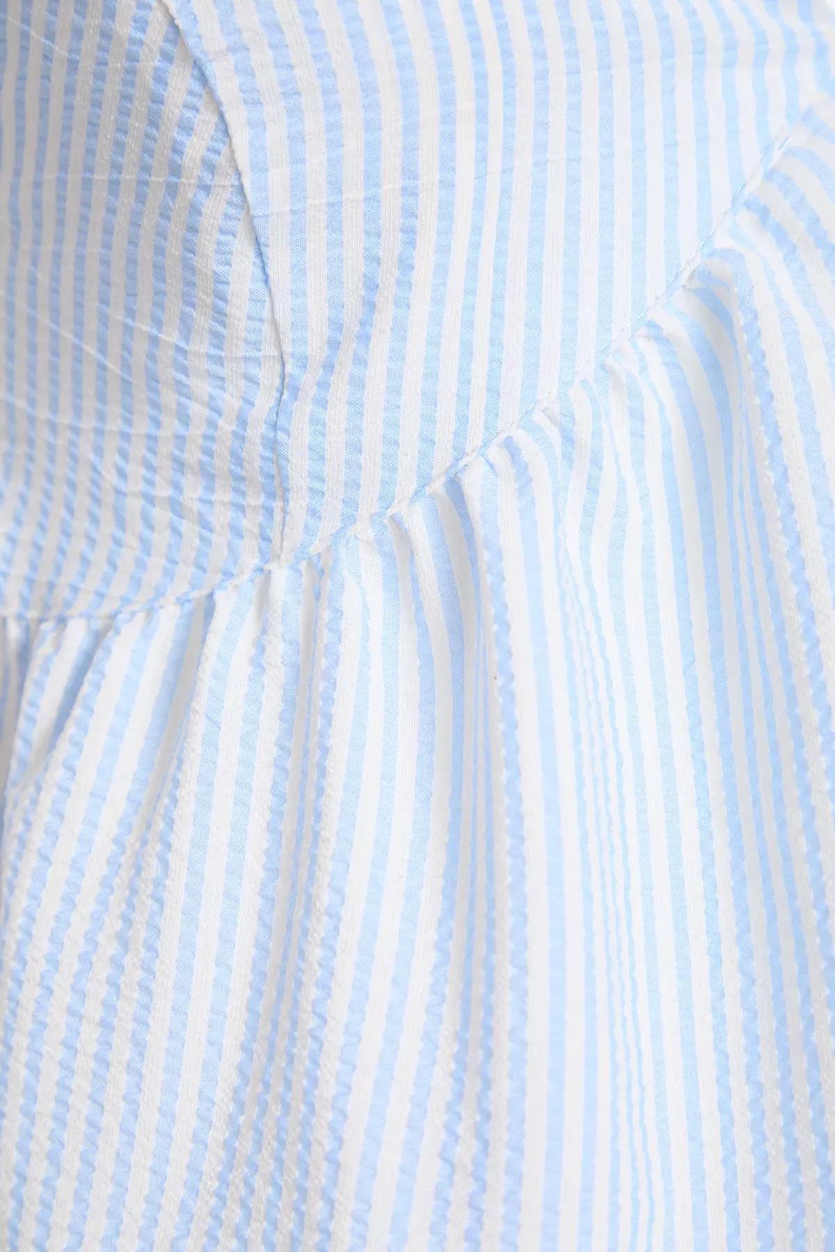 Light Blue Striped Seersucker Blouse, LIGHT BLUE, large image number 4