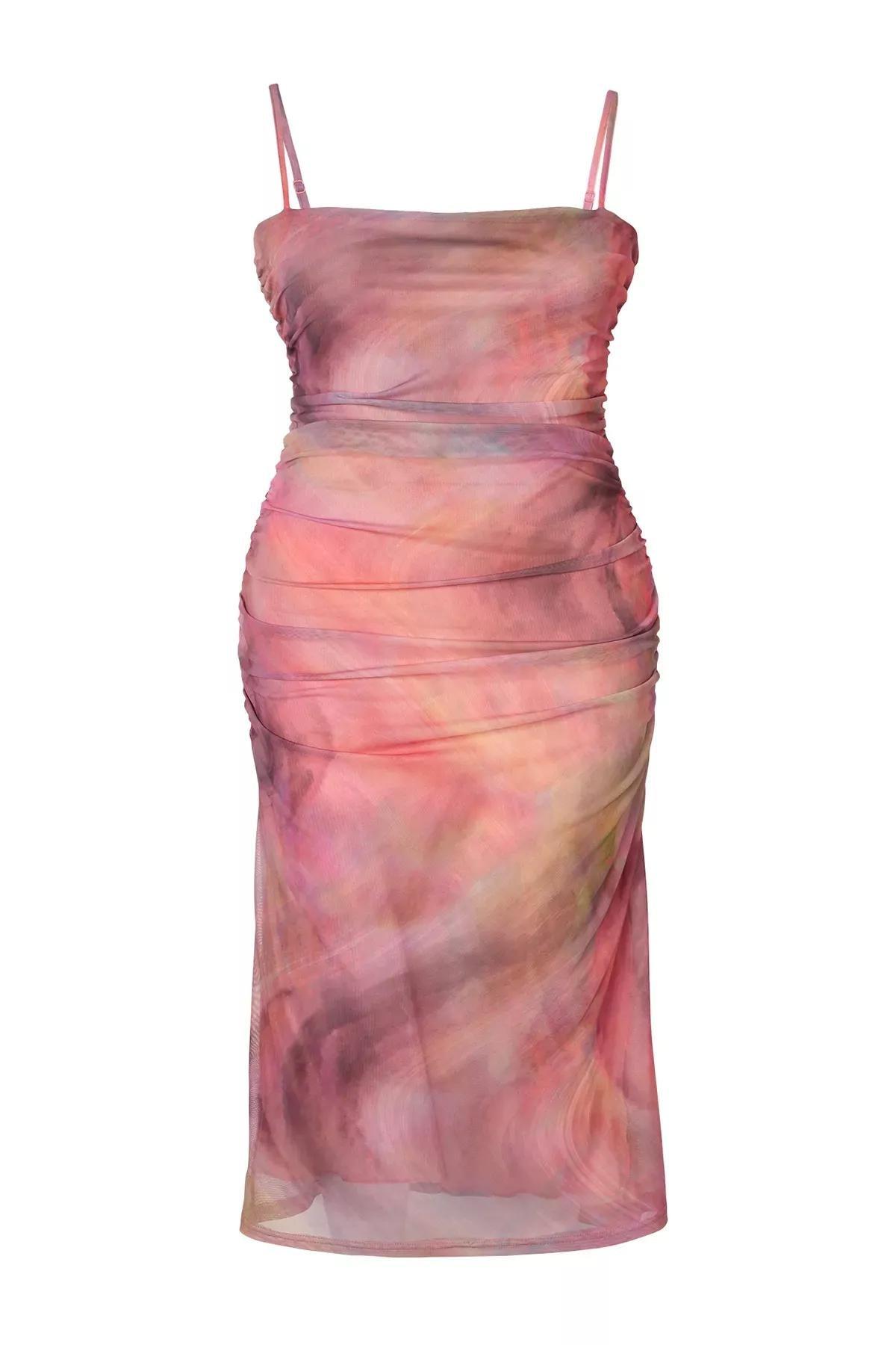 Multicolour Strappy Bodycon Knitted Plus-Size Dress, C101_7382, large image number 6