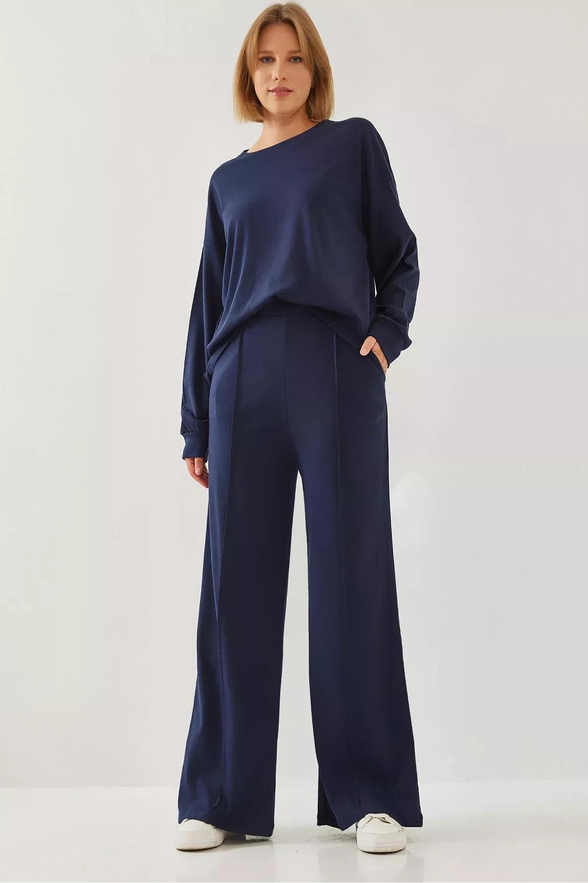 Green Trousers Grass Bottom Set, Navy blue, large image number 0