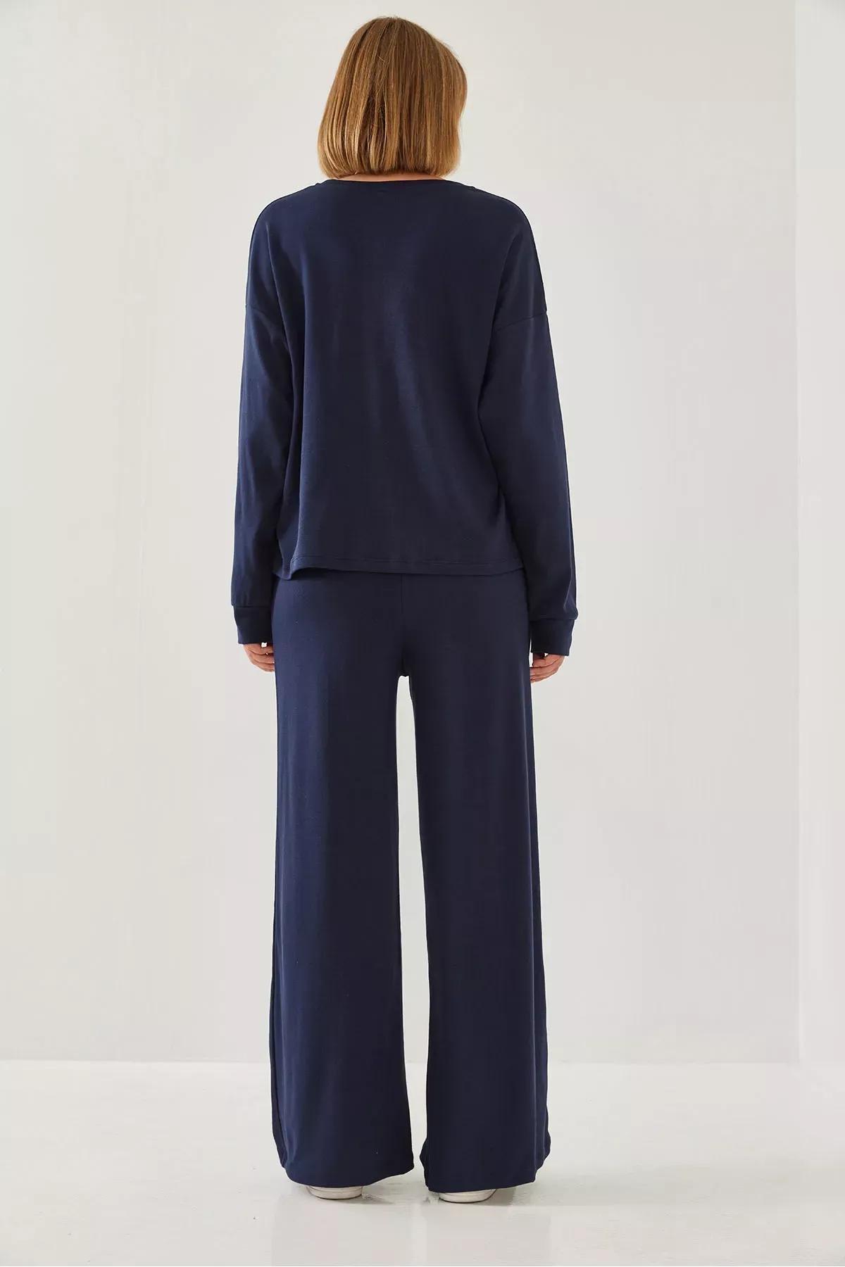 Green Trousers Grass Bottom Set, Navy blue, large image number 2