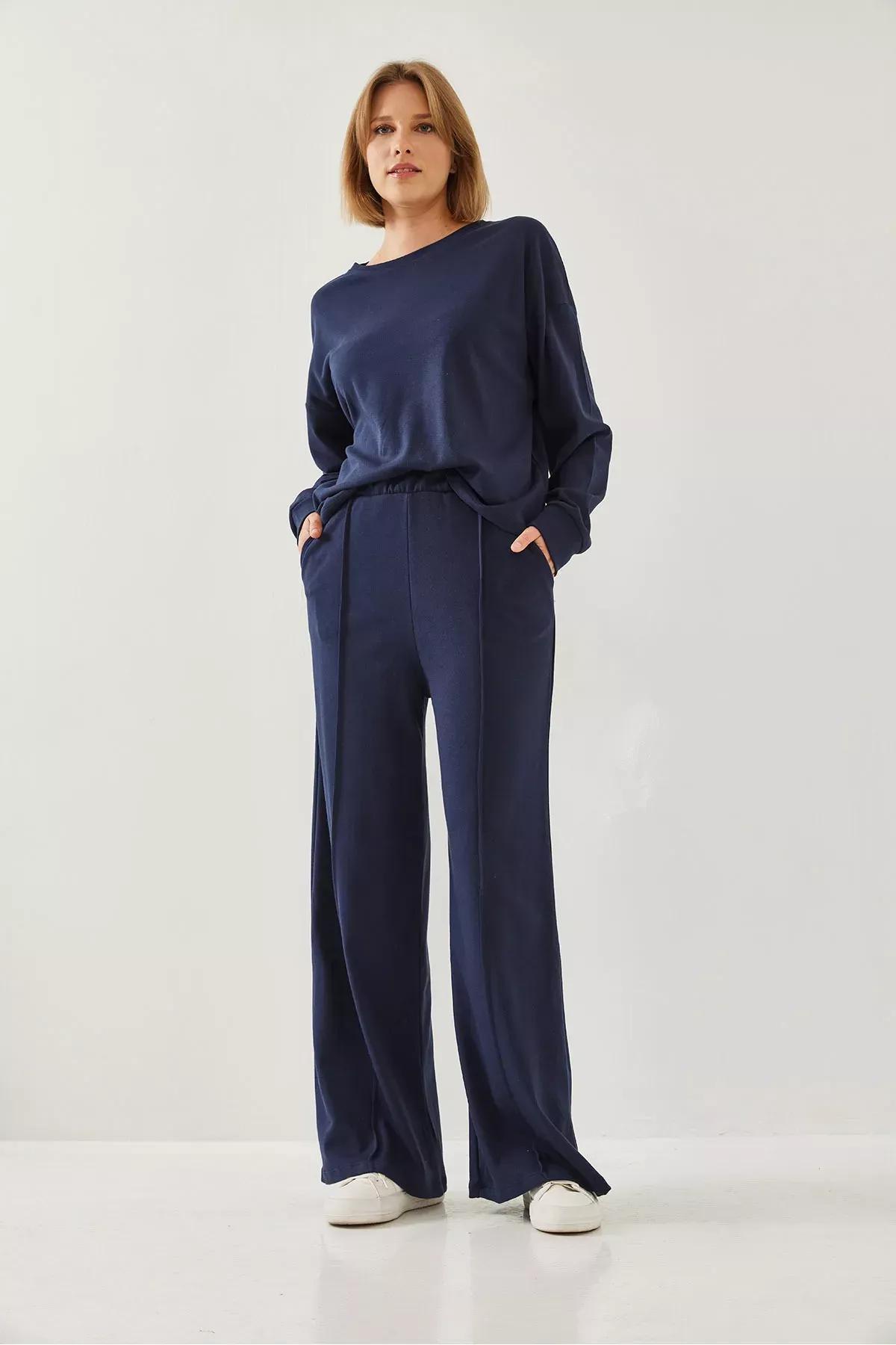 Green Trousers Grass Bottom Set, Navy blue, large image number 4
