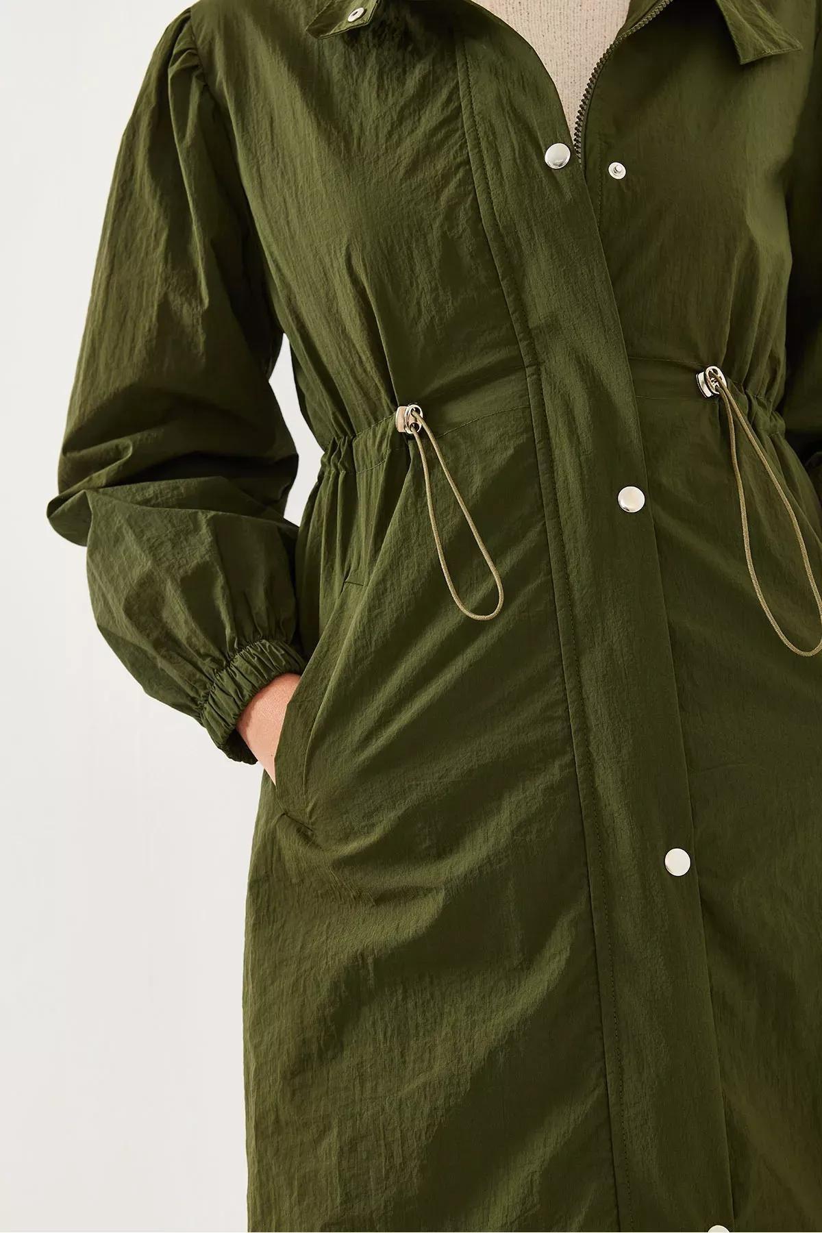 Green Long Raincoat, Khaki, large image number 3