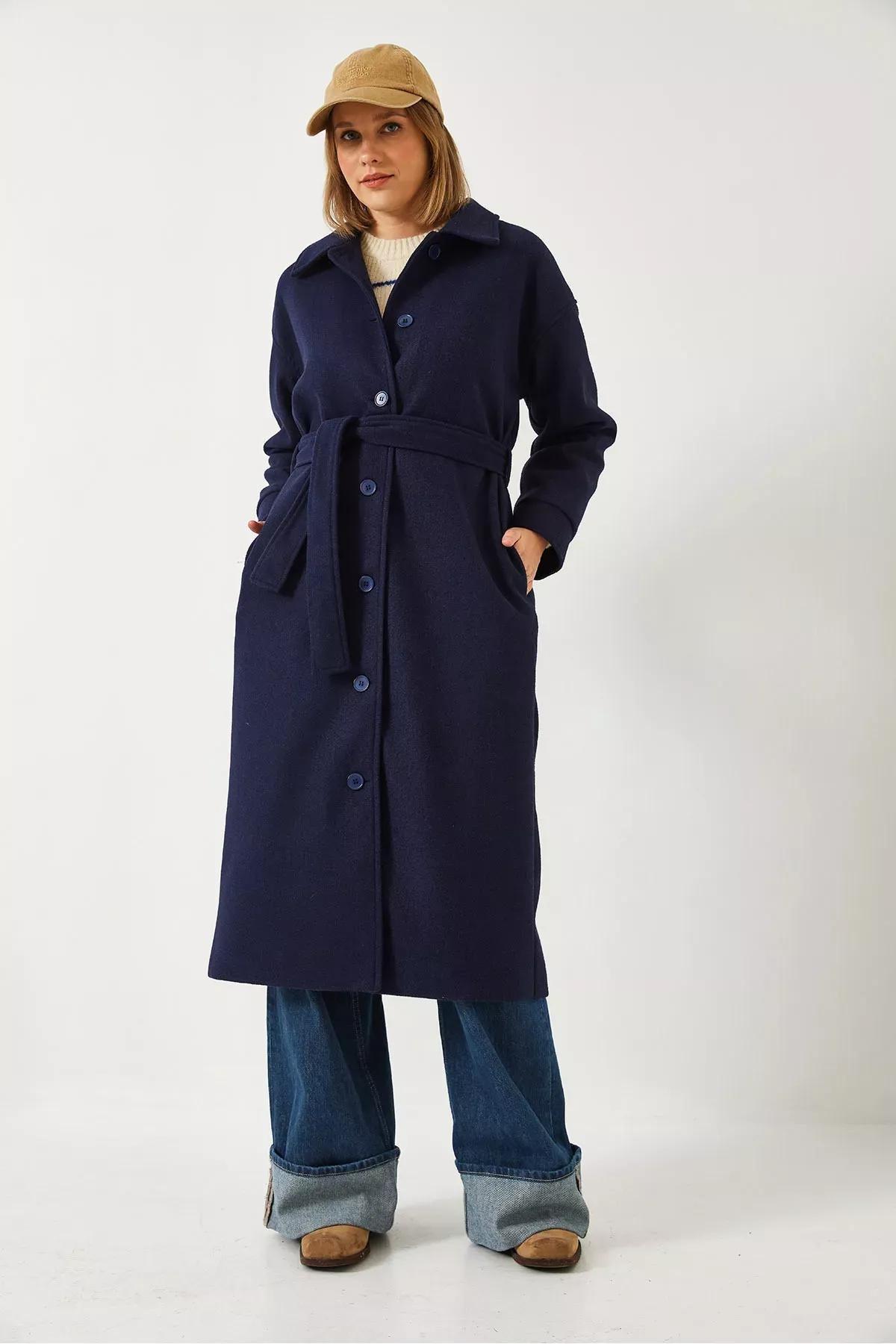 Belted Long Stamp Coat, , large image number 2