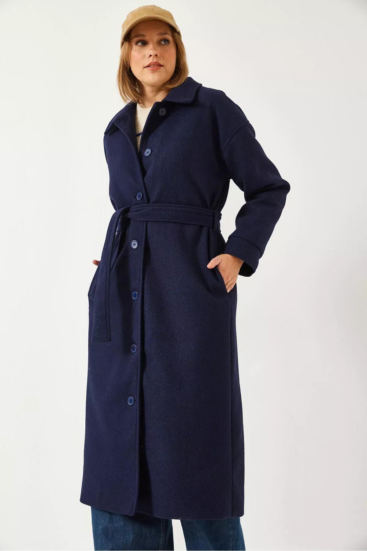 Belted Long Stamp Coat, , large image number 3