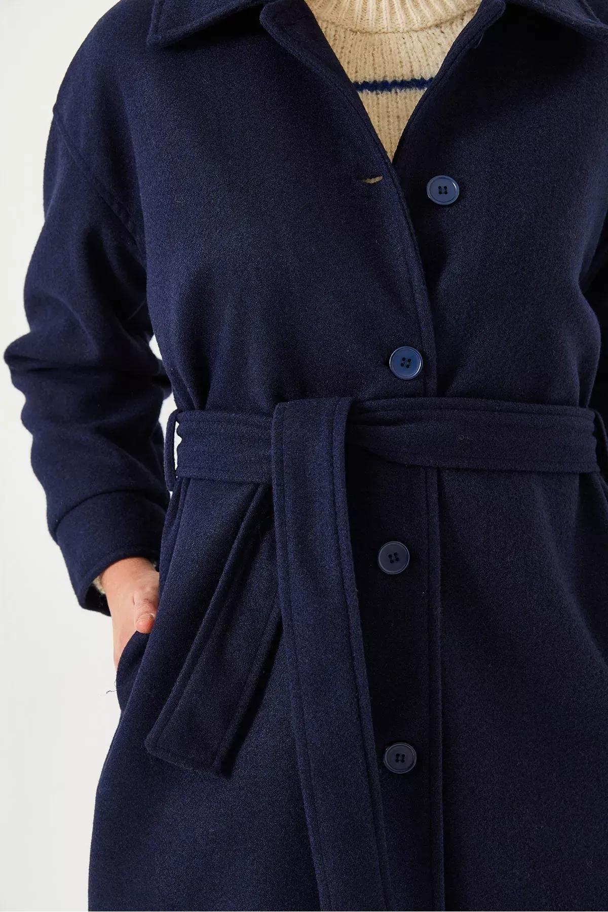 Belted Long Stamp Coat, , large image number 4