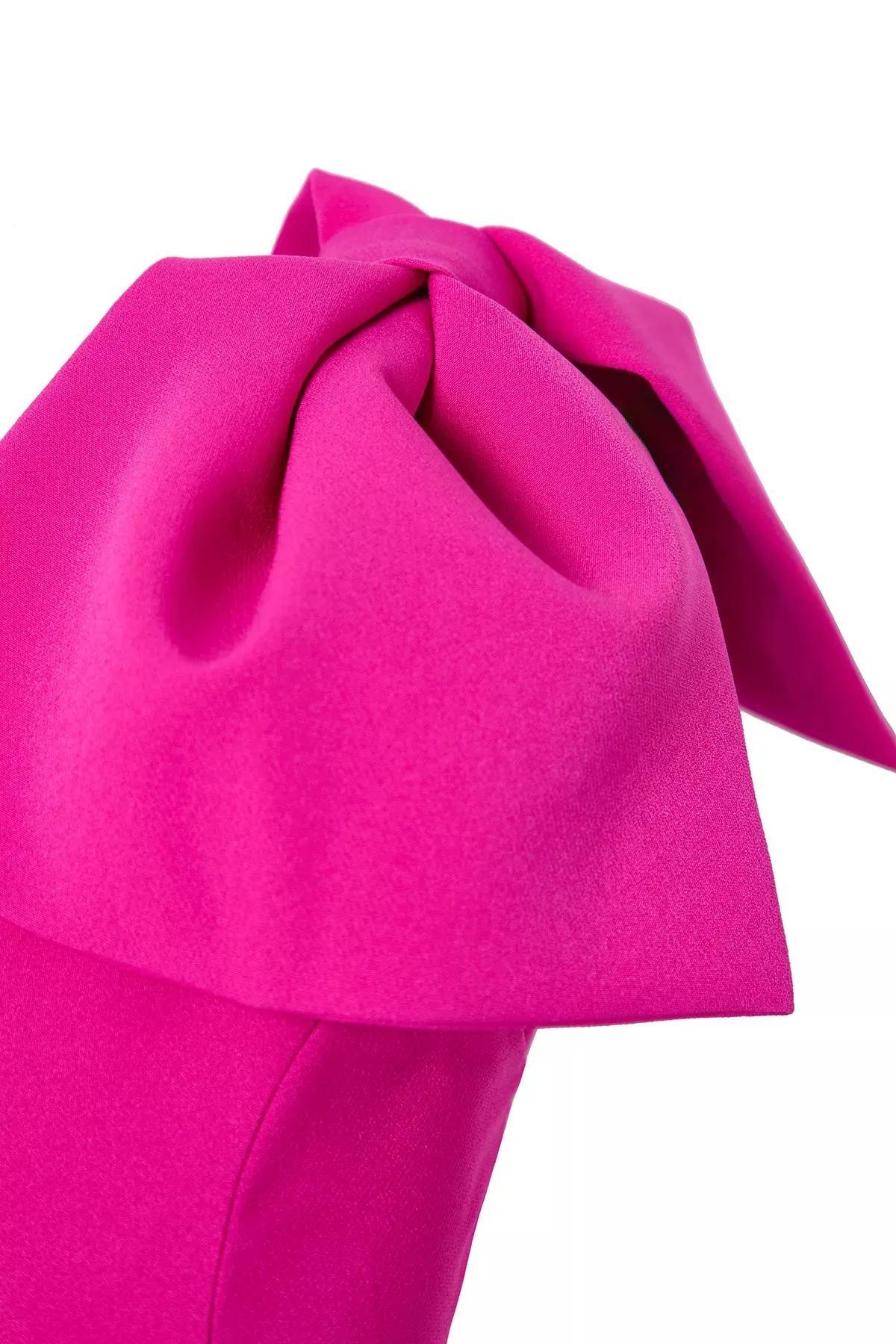 Pink Detailed Woven Short Stylish Dress, , large image number 3