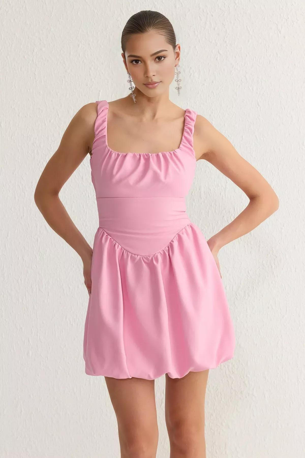 Pink A-Line Short Chic Dress, C101_7329, large image number 1