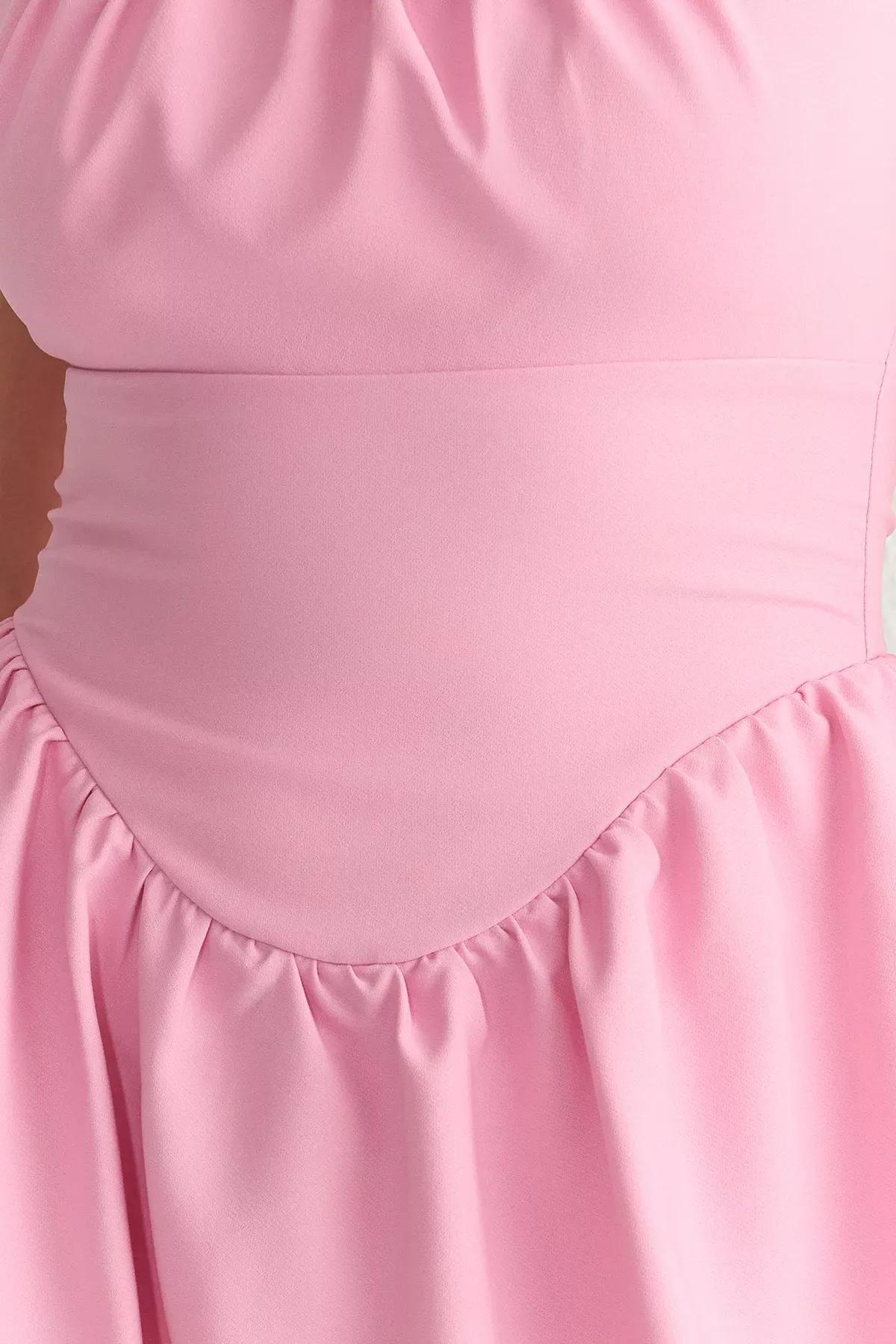 Pink A-Line Short Chic Dress, C101_7329, large image number 3