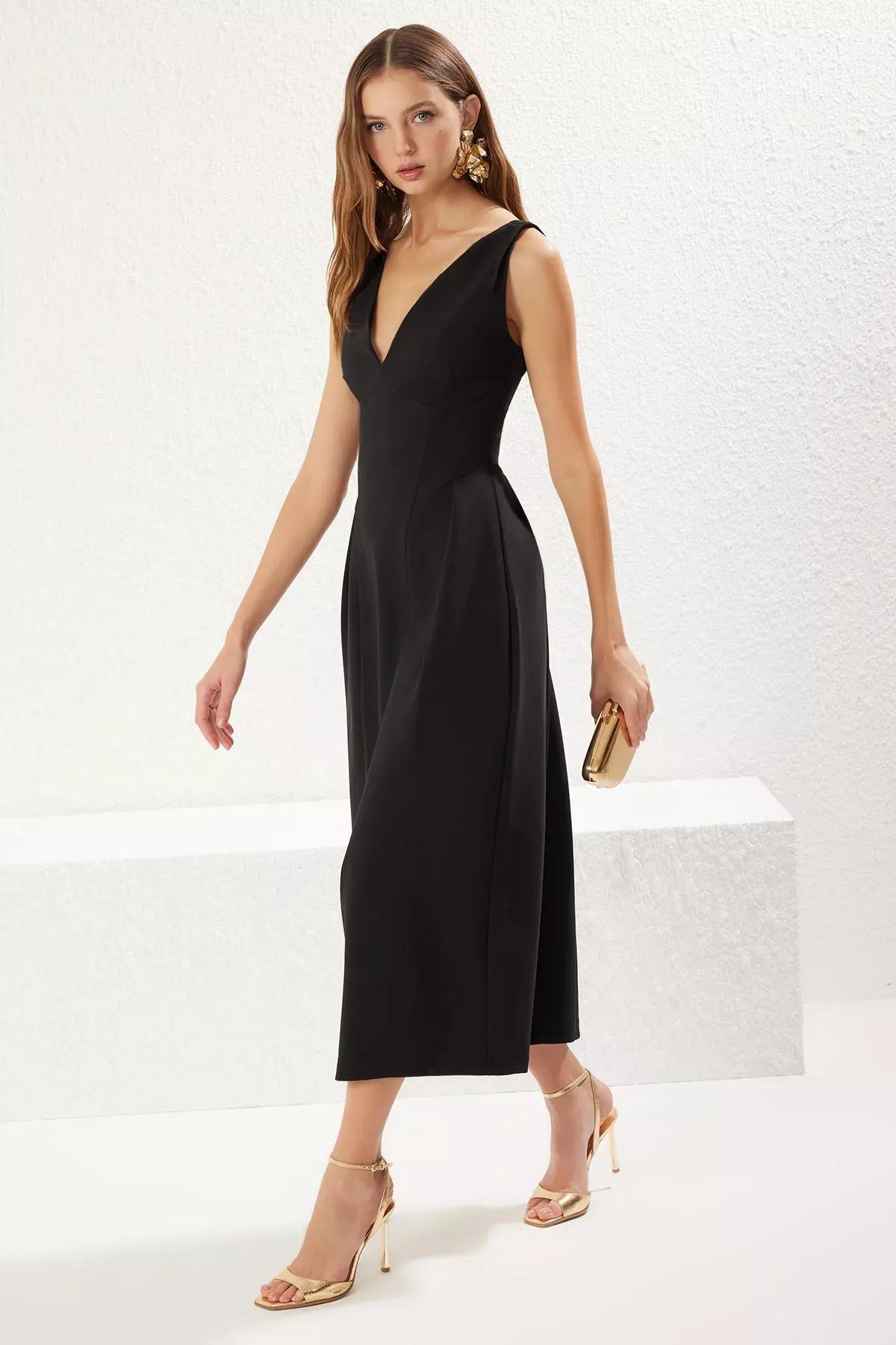 Pink A-Cut V-Neck Stylish Dress, C101_7283, large image number 2