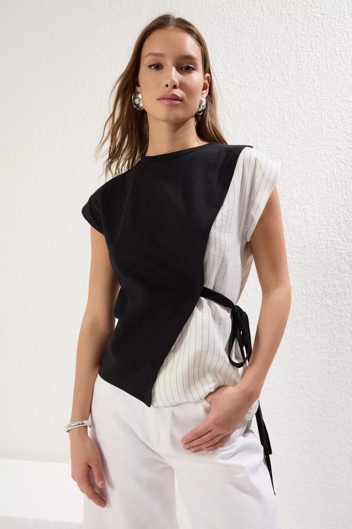 Black Garni Detail Blouse, C101_2094, large image number 0