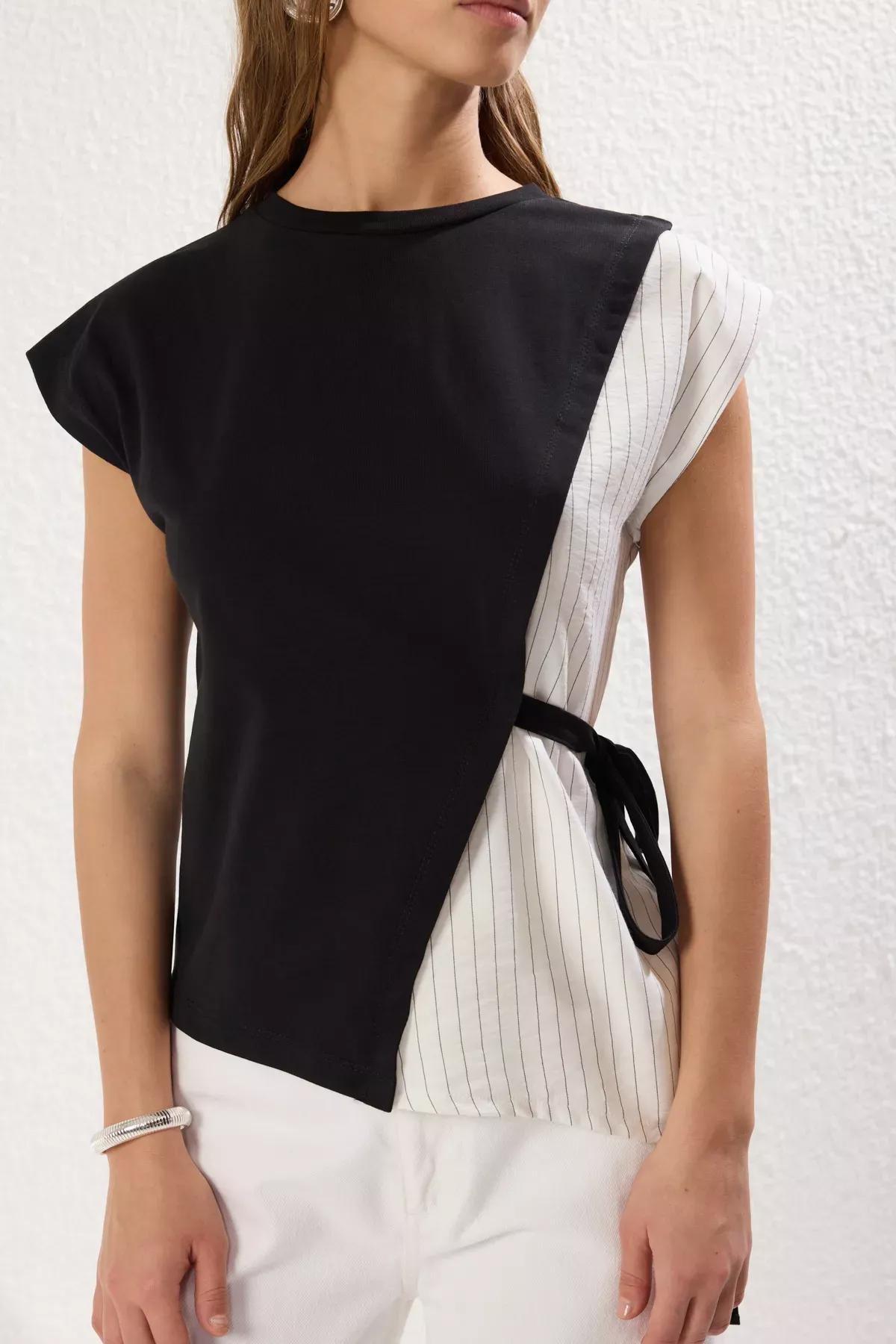 Black Garni Detail Blouse, C101_2094, large image number 2