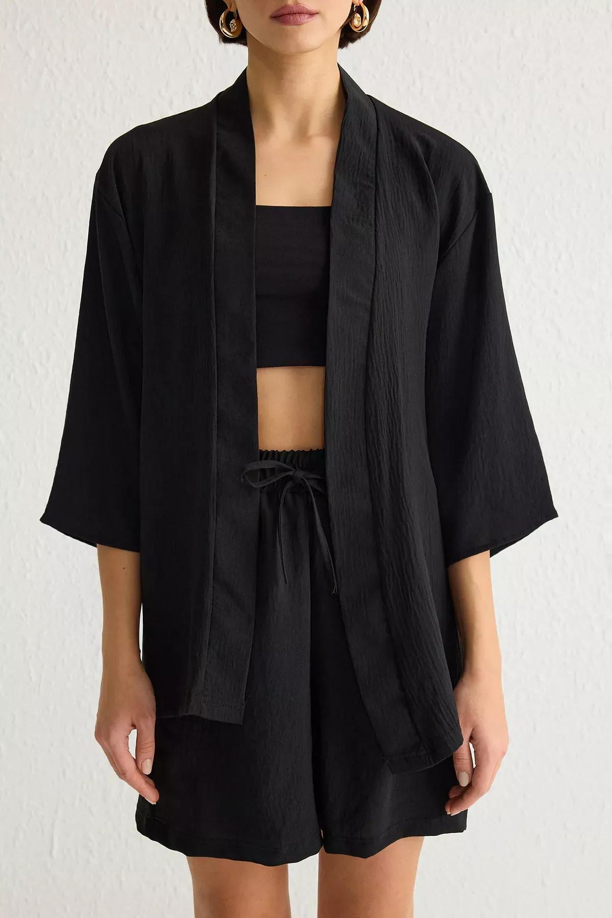 Black Oversized Detailed Co-Ord Set, , large image number 3
