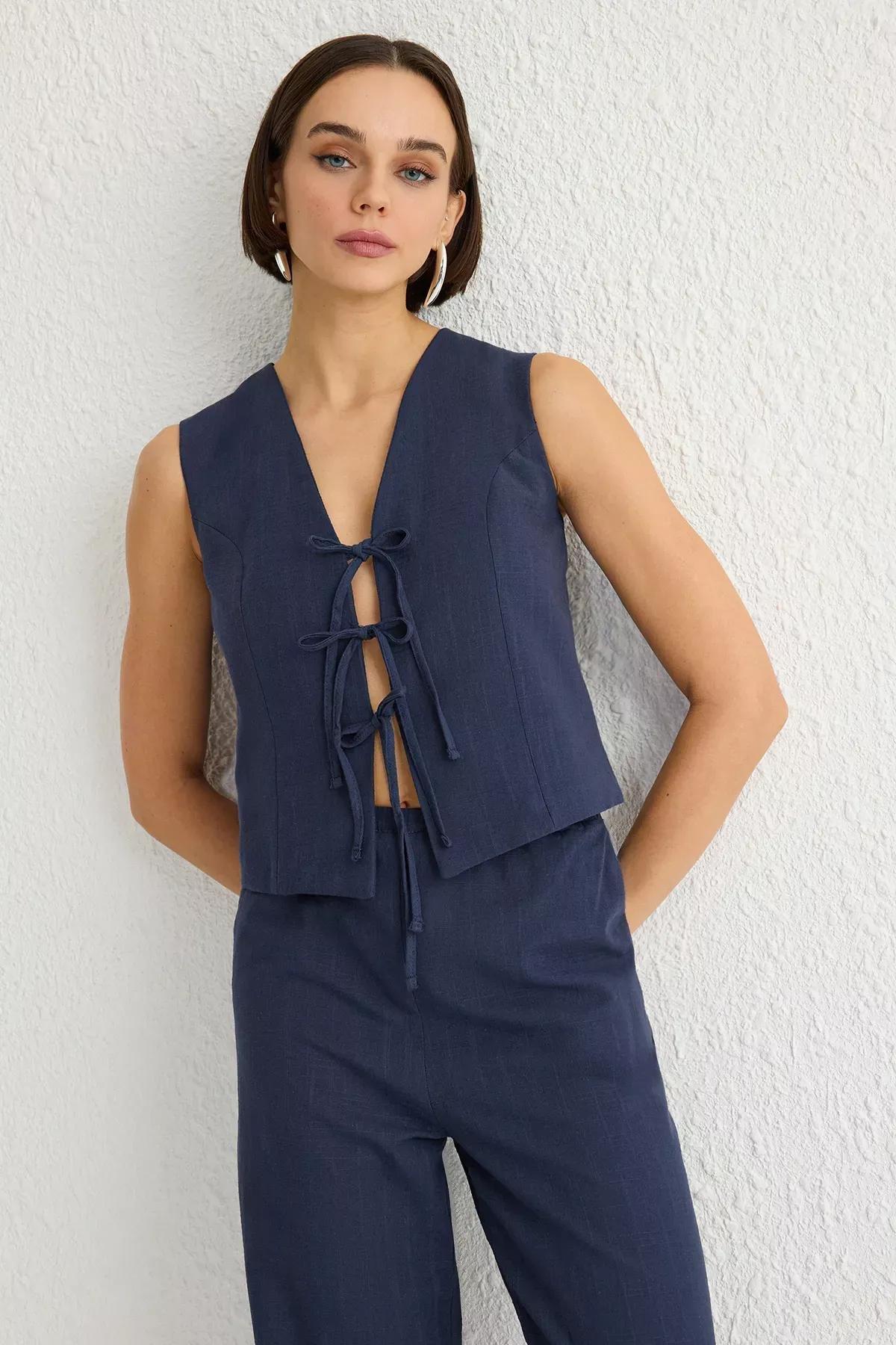 Navy Wide Leg Co-Ord Set, , large image number 2